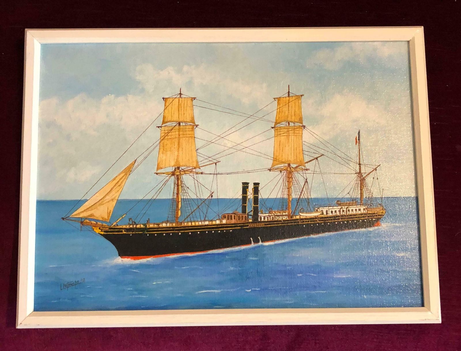 Louis Letouchedanube, Signed Oil Paintingc. 1992 photo furniture