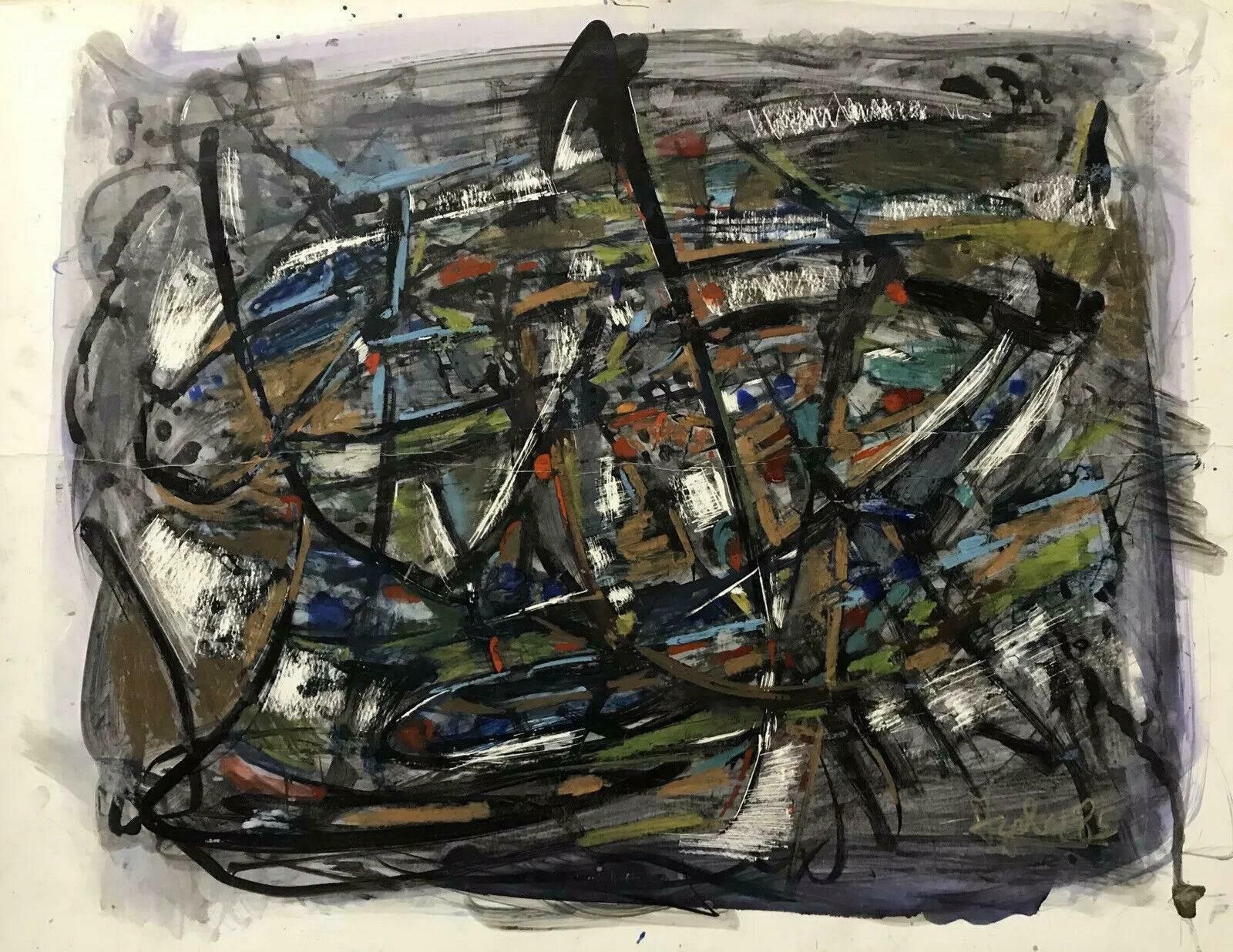 Unknown1980's French Abstract Oil Painting   Signed & Dated   Amazing Shapes And Colour20th Century