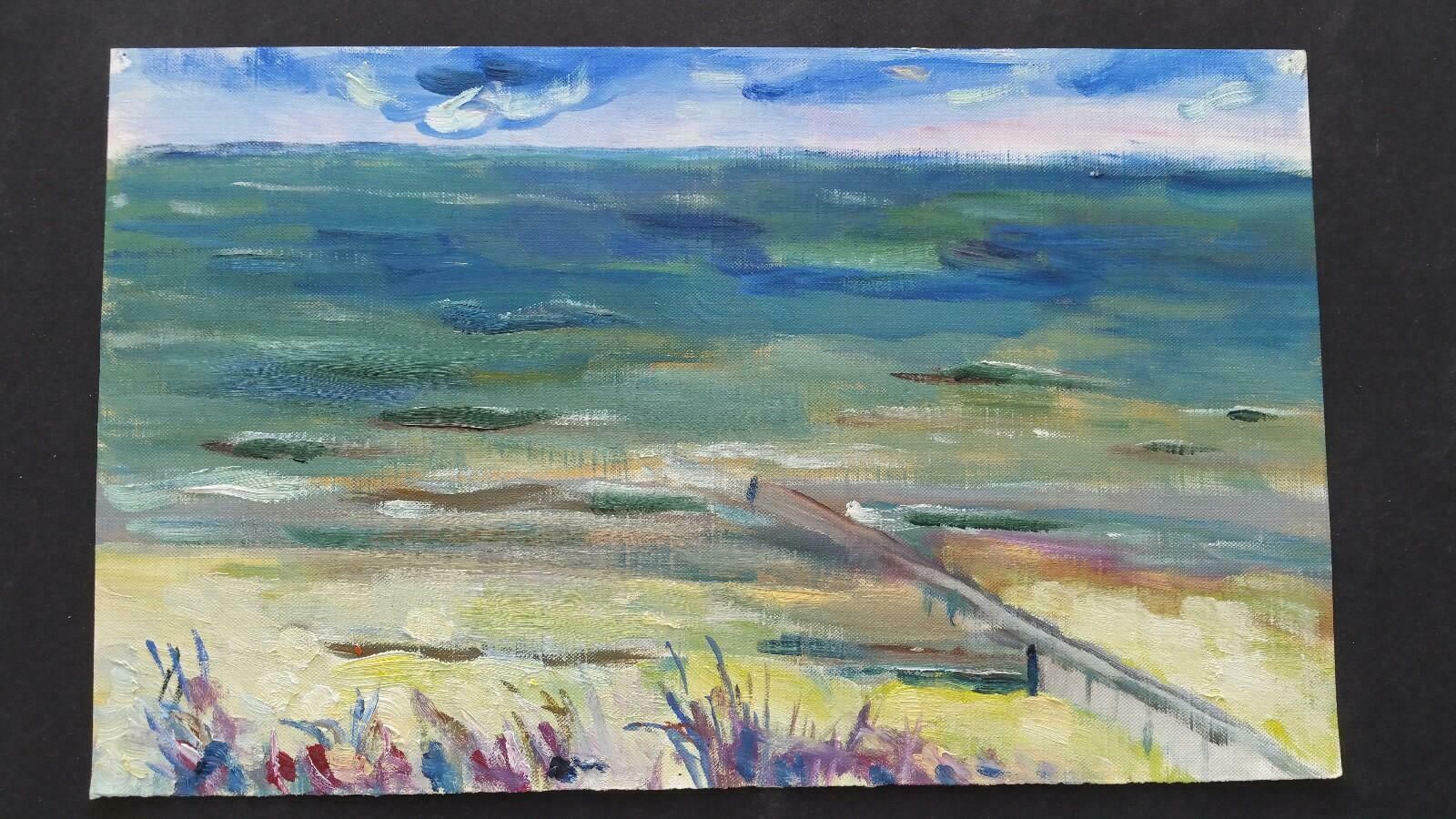 Unknown20th Century French Oil Painting A Summer Sea Viewlate 20th Century photo furniture