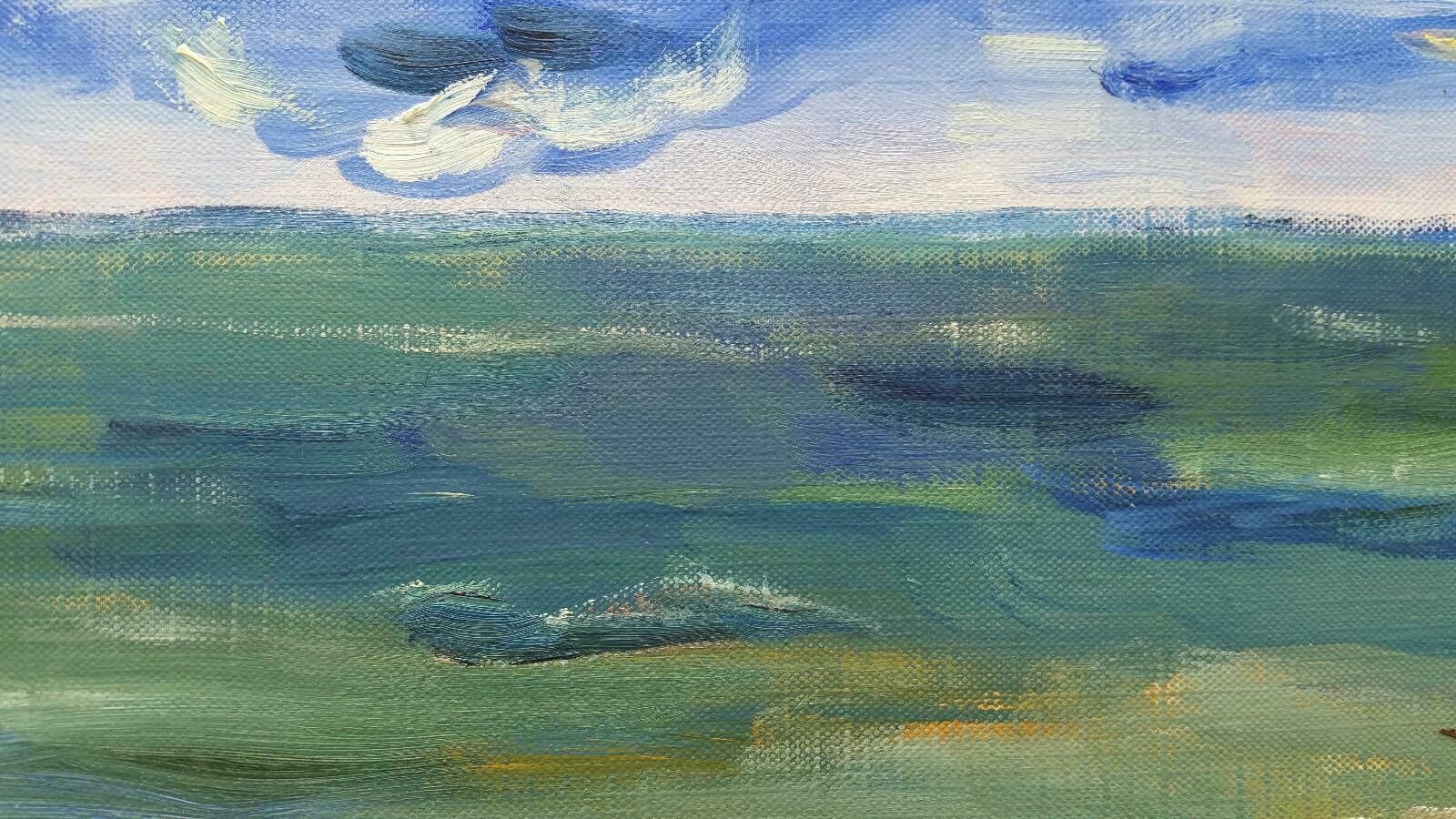 Unknown20th Century French Oil Painting A Summer Sea Viewlate 20th Century photo Art
