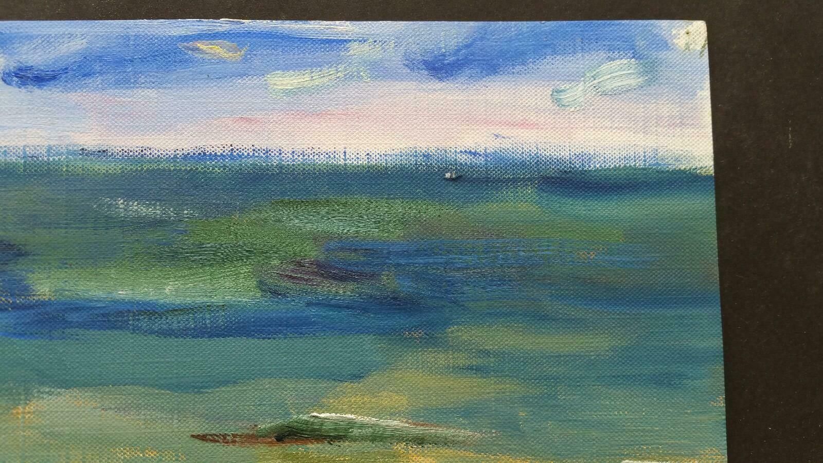 Unknown20th Century French Oil Painting A Summer Sea Viewlate 20th Century photo 715.0