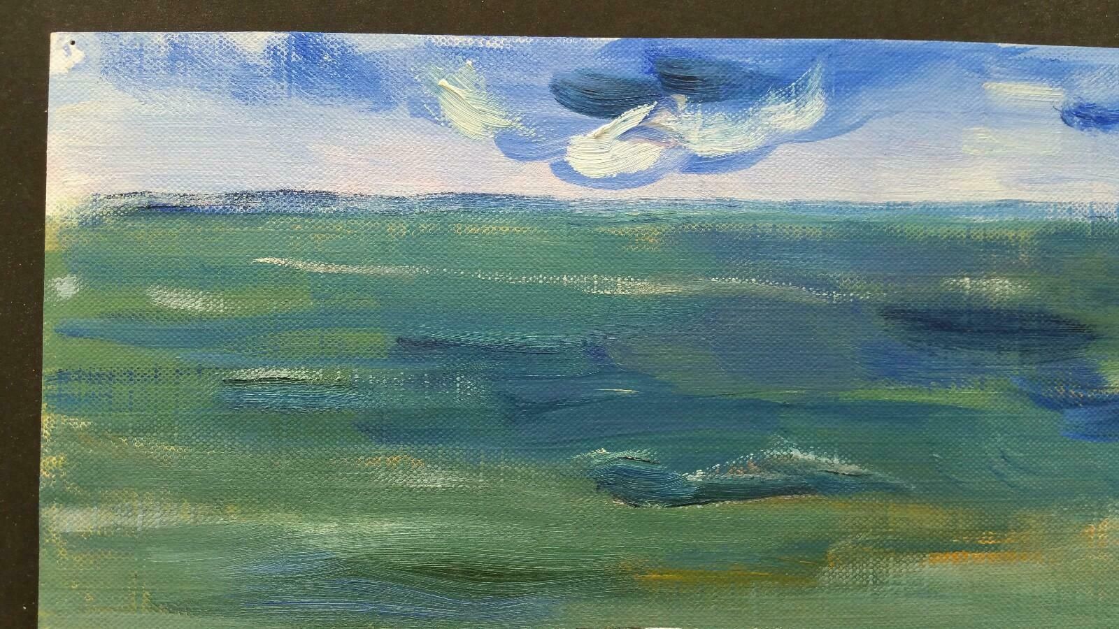 Unknown20th Century French Oil Painting A Summer Sea Viewlate 20th Century photo vinterior