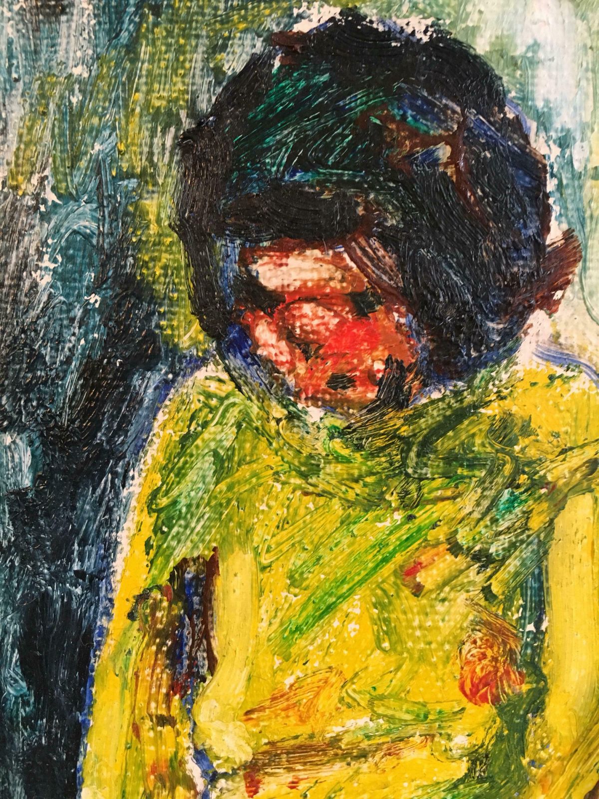 Kate Orrmodel Reading, Surrealist Impressionist Oil Painting, Signedc.2000s photo vinterior