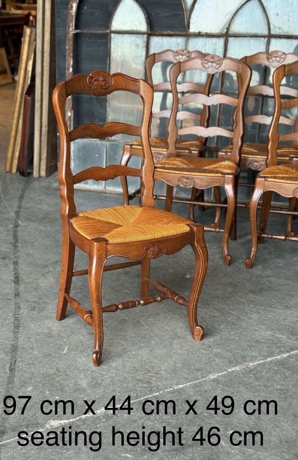Set 8 French Country Ladder Back Dining Chairs photo buy