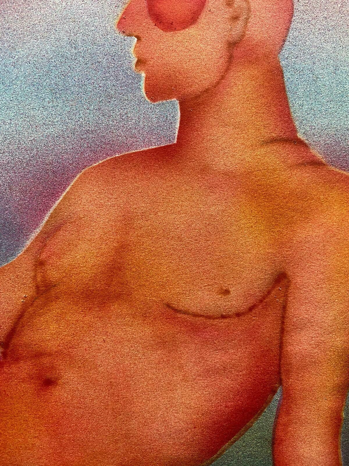 Jean Marc20th Century French Modernist Painting    Erotic Male Nude Portrait In Red Bootsc. 1990's photo 1501.0