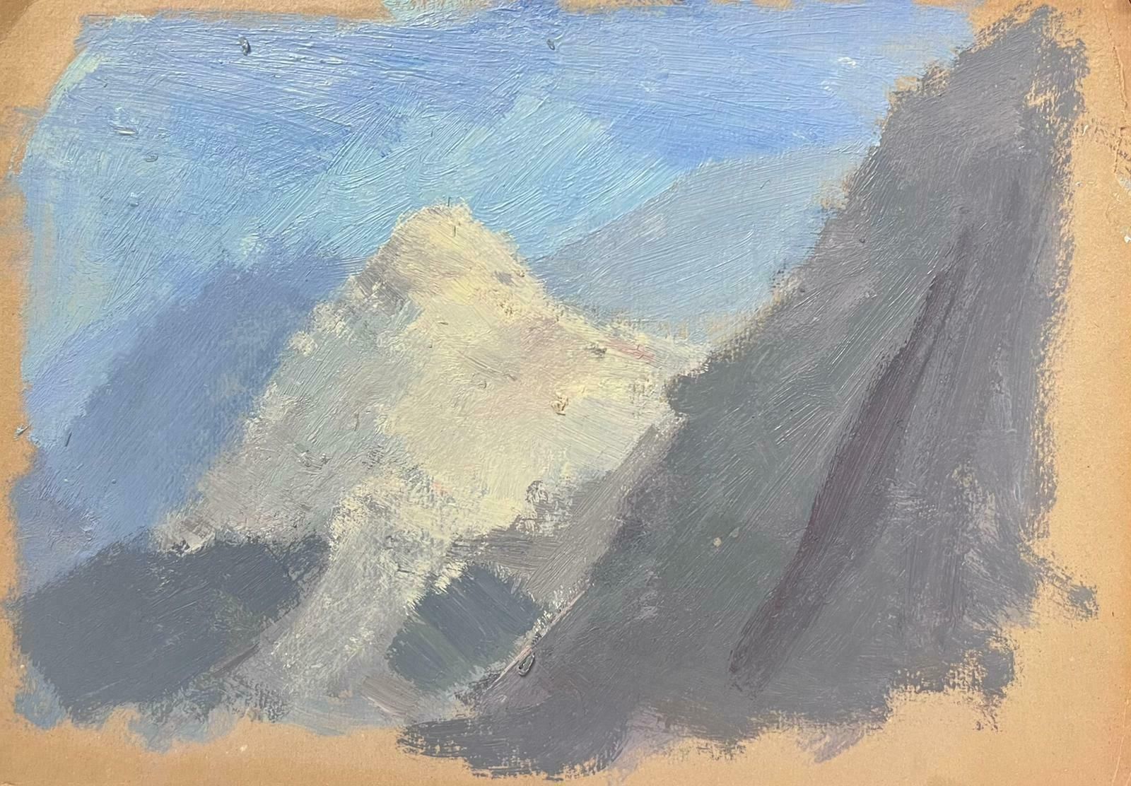 Elisabeth Hahn20th Century German Modernist Oil Painting White Mountains In Blue Sky20th Century
