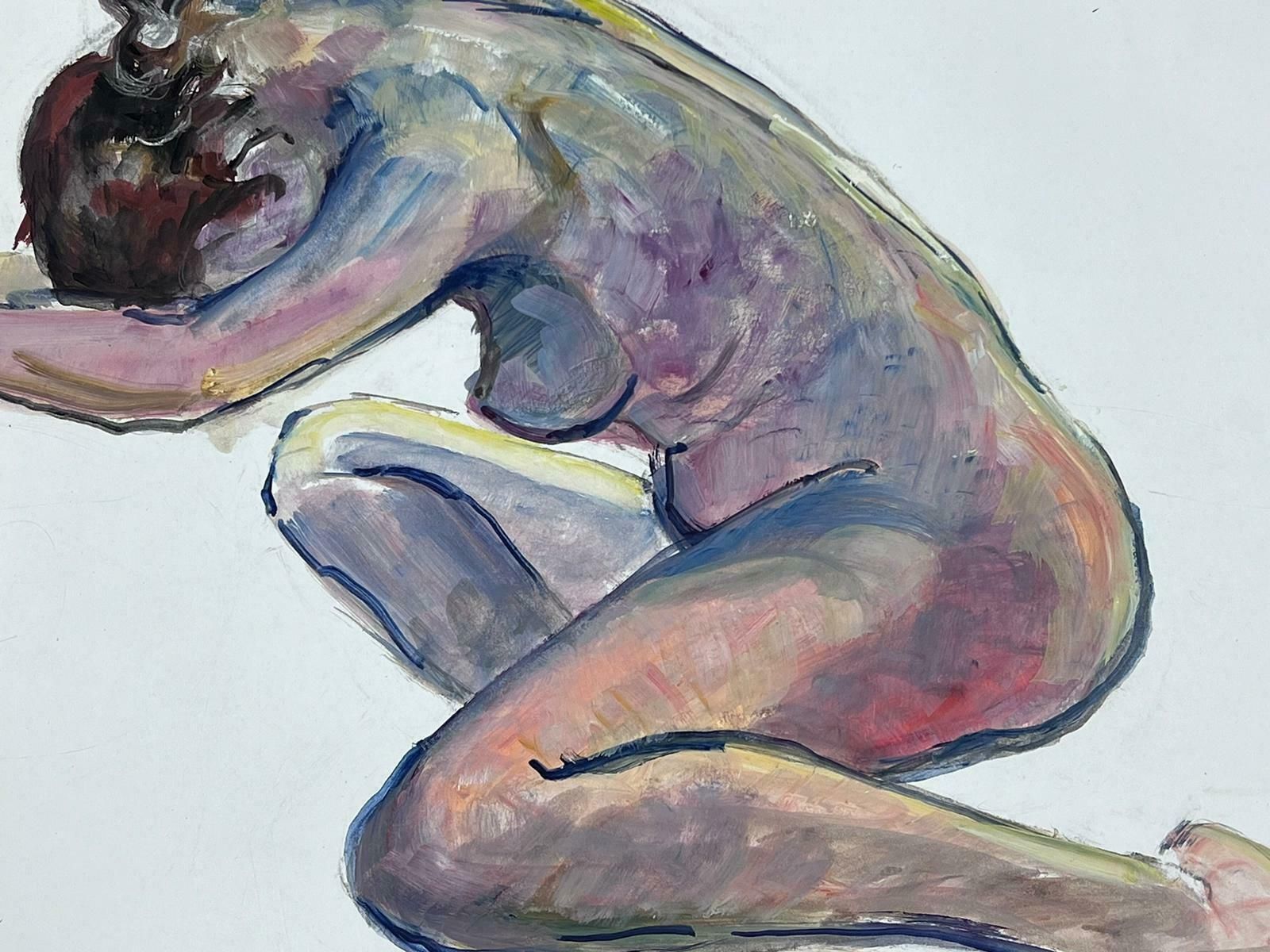 French Modernistreclining Nude Lady Model 1970's French Modernist Painting Provence Collection1970's photo for sale