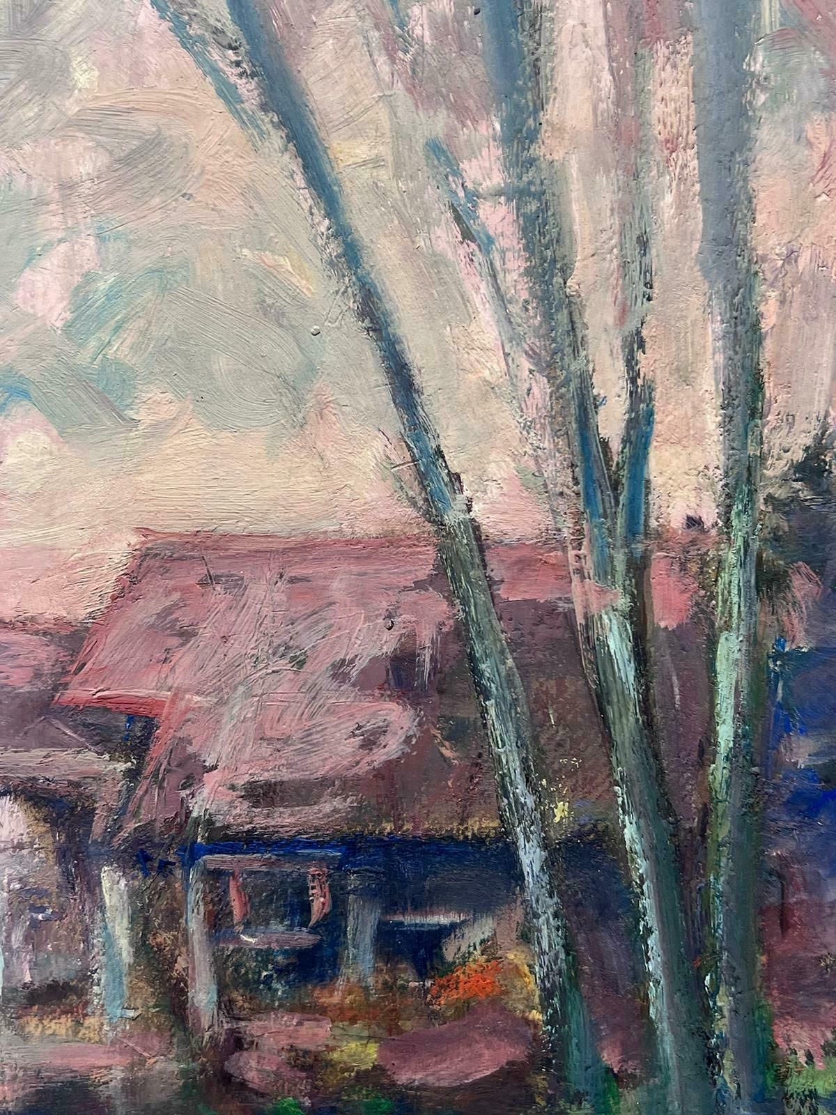 Leon Hatotvintage French Oil Painting Of A Tall Autumnal Tree With Figure photo for sale