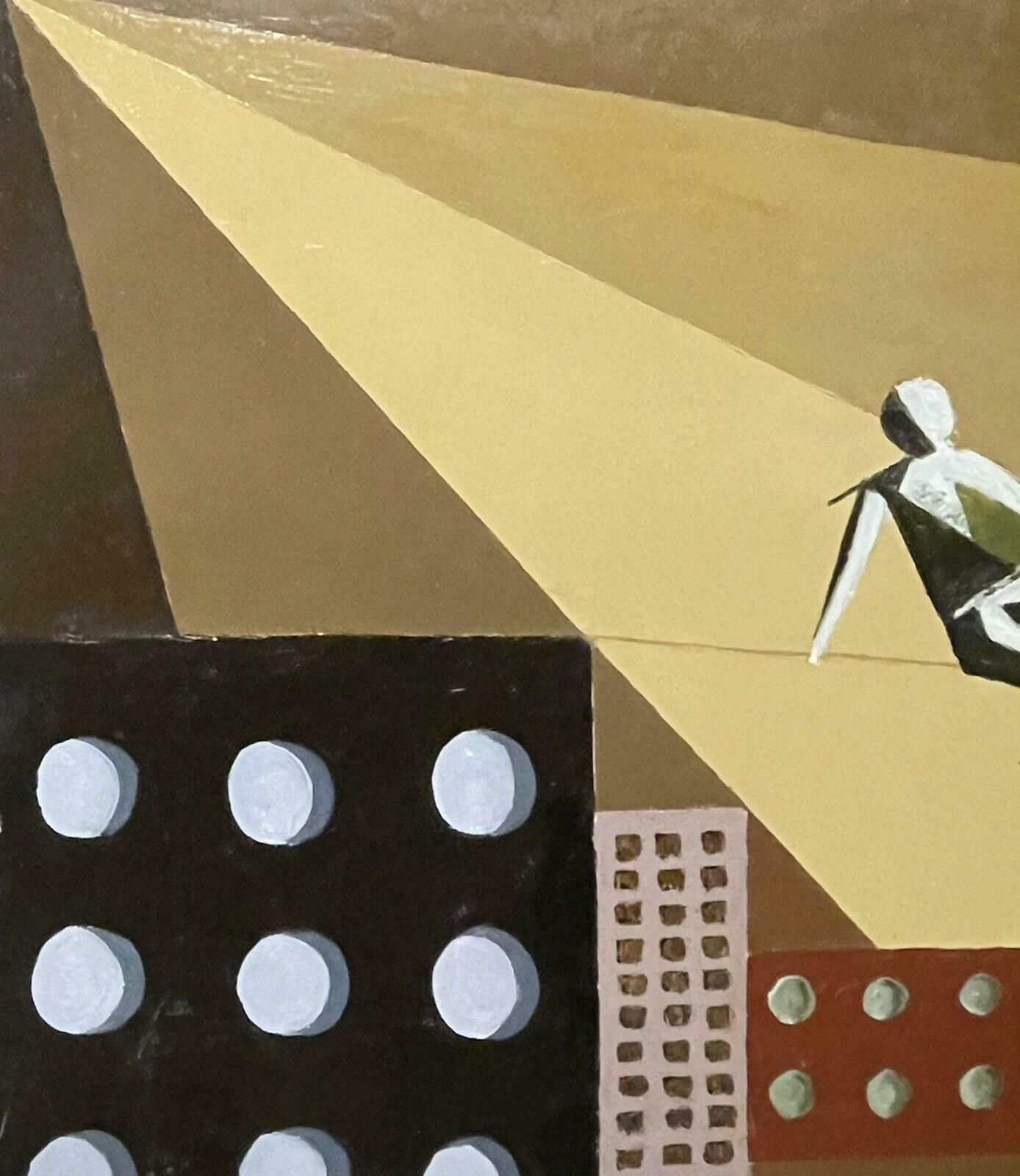 French Paintercontemporary French Cubist Abstract   Geometric Composition   Tightrope Walker photo for sale