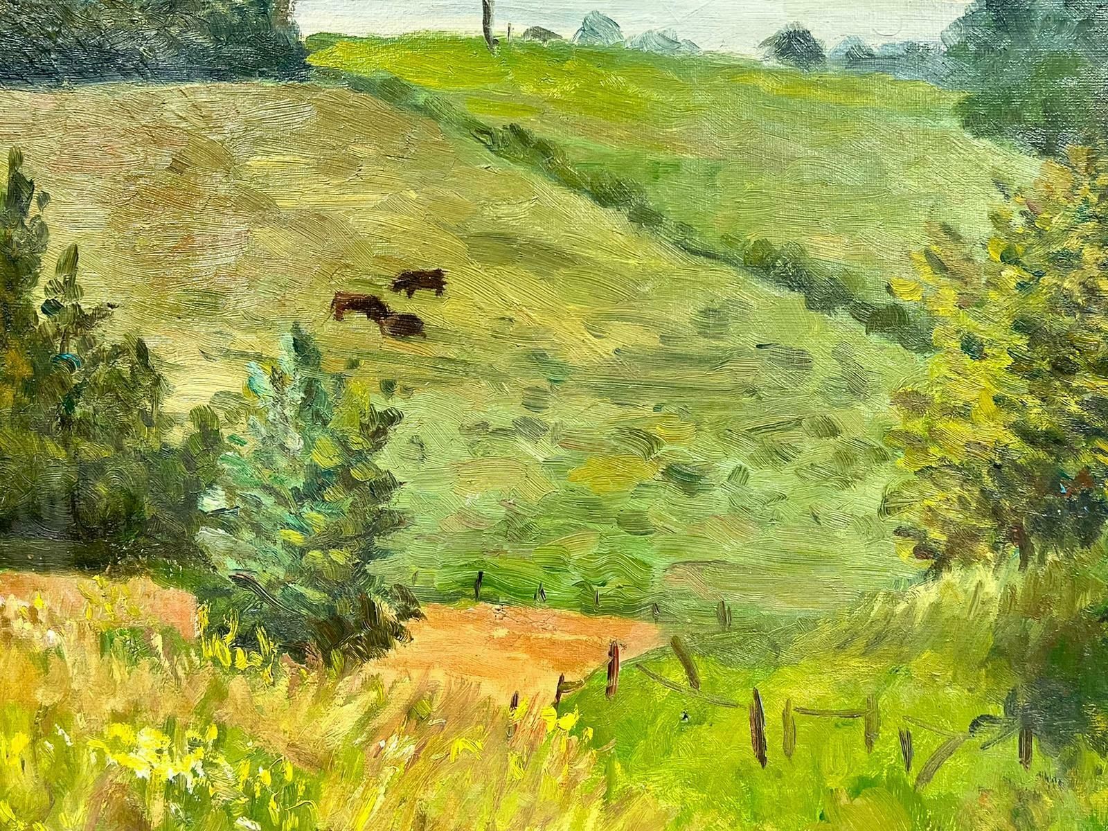 Josine Vignonhorses Grazing In Tranquil Pastures Large French Post Impressionist Oil Painting1960's photo furniture