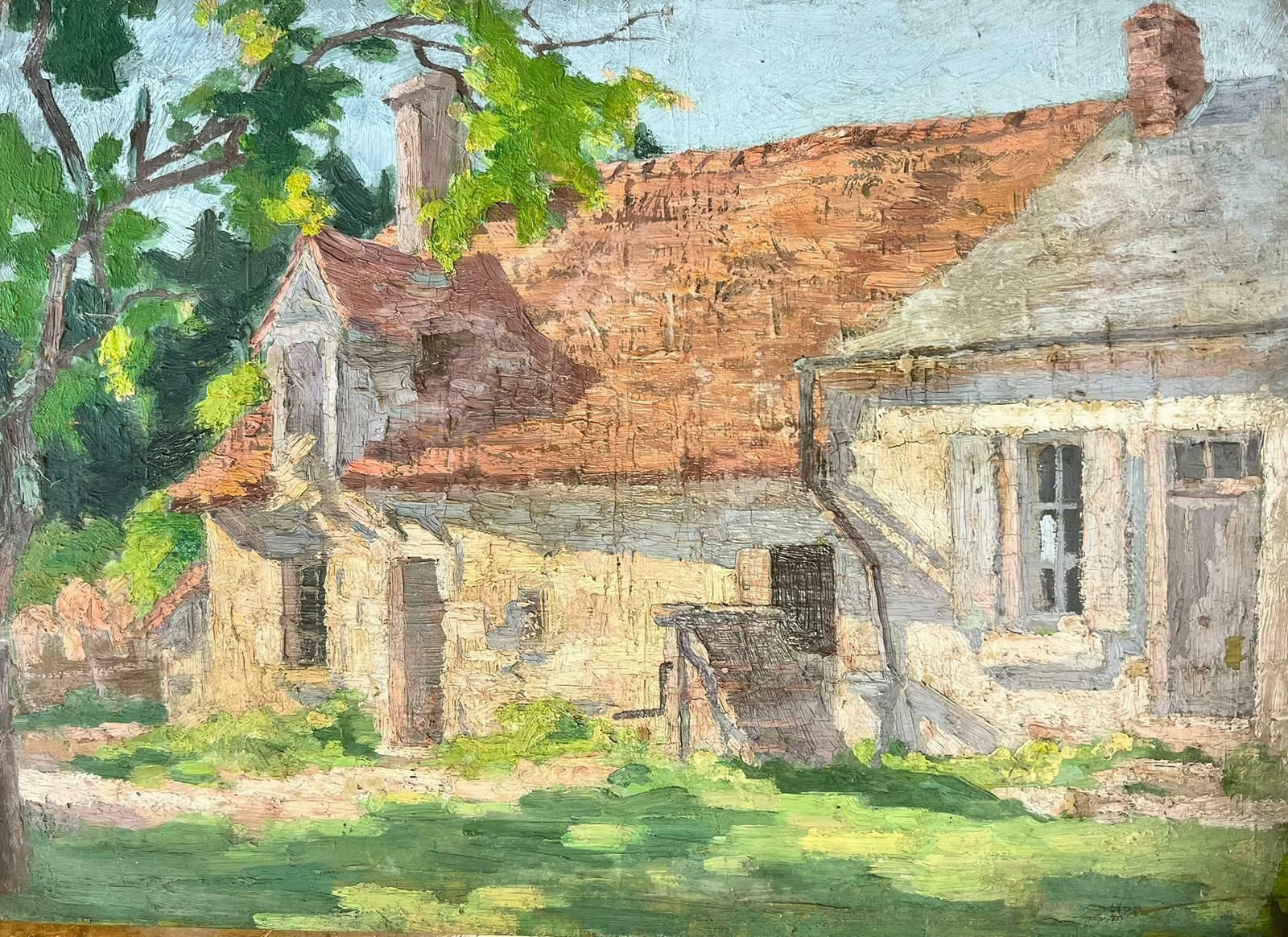 Suzanne Crochet1930's French Post Impressionist Oil Painting   Stone Cottage With Small Stepsc. 1930's