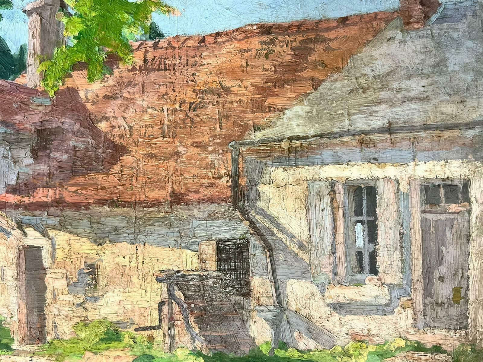 Suzanne Crochet1930's French Post Impressionist Oil Painting   Stone Cottage With Small Stepsc. 1930's photo for sale