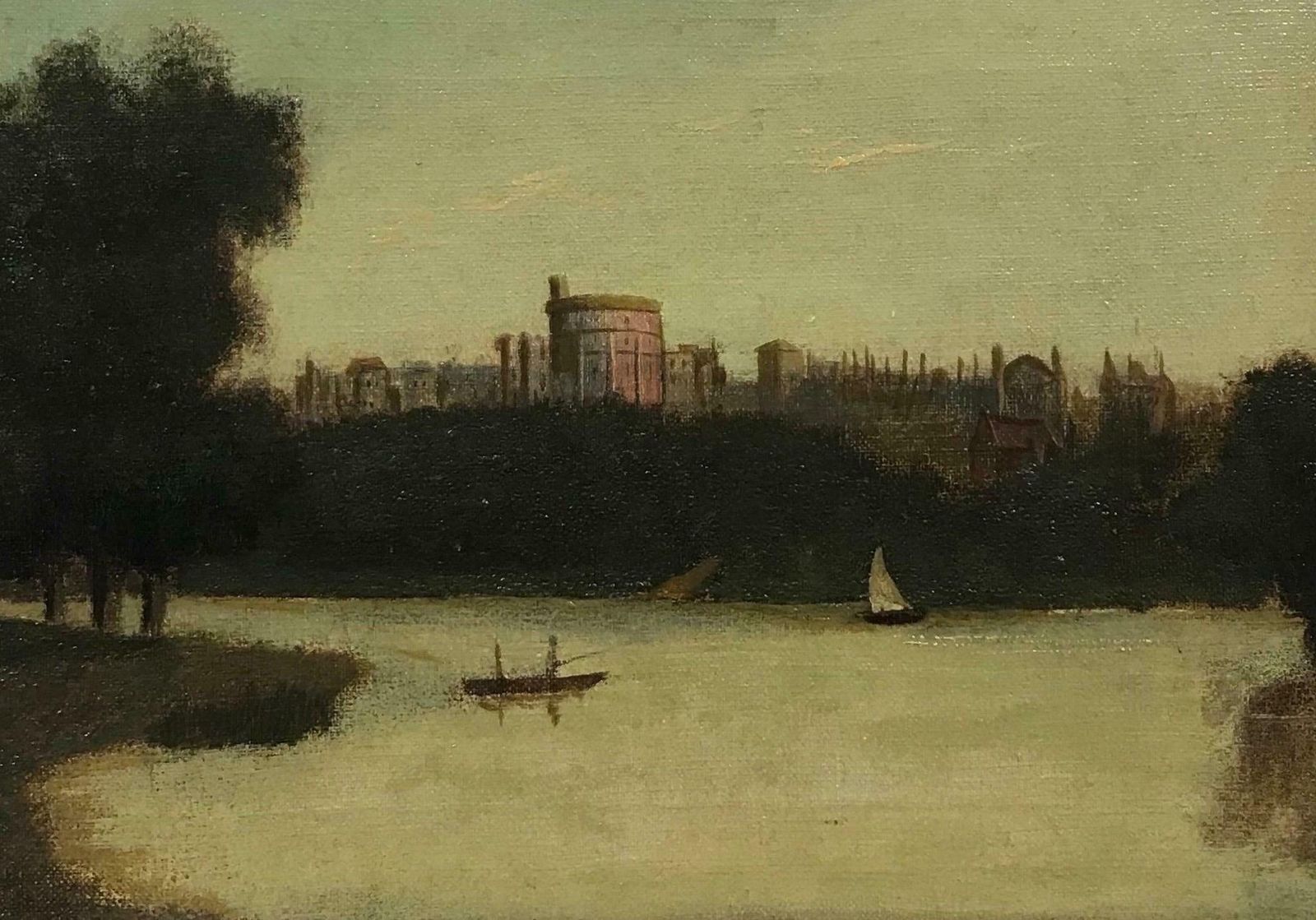 J. Lewiswindsor Castle From The River Thames, Signed Victorian Oil Painting, Framed19th Century photo vinterior