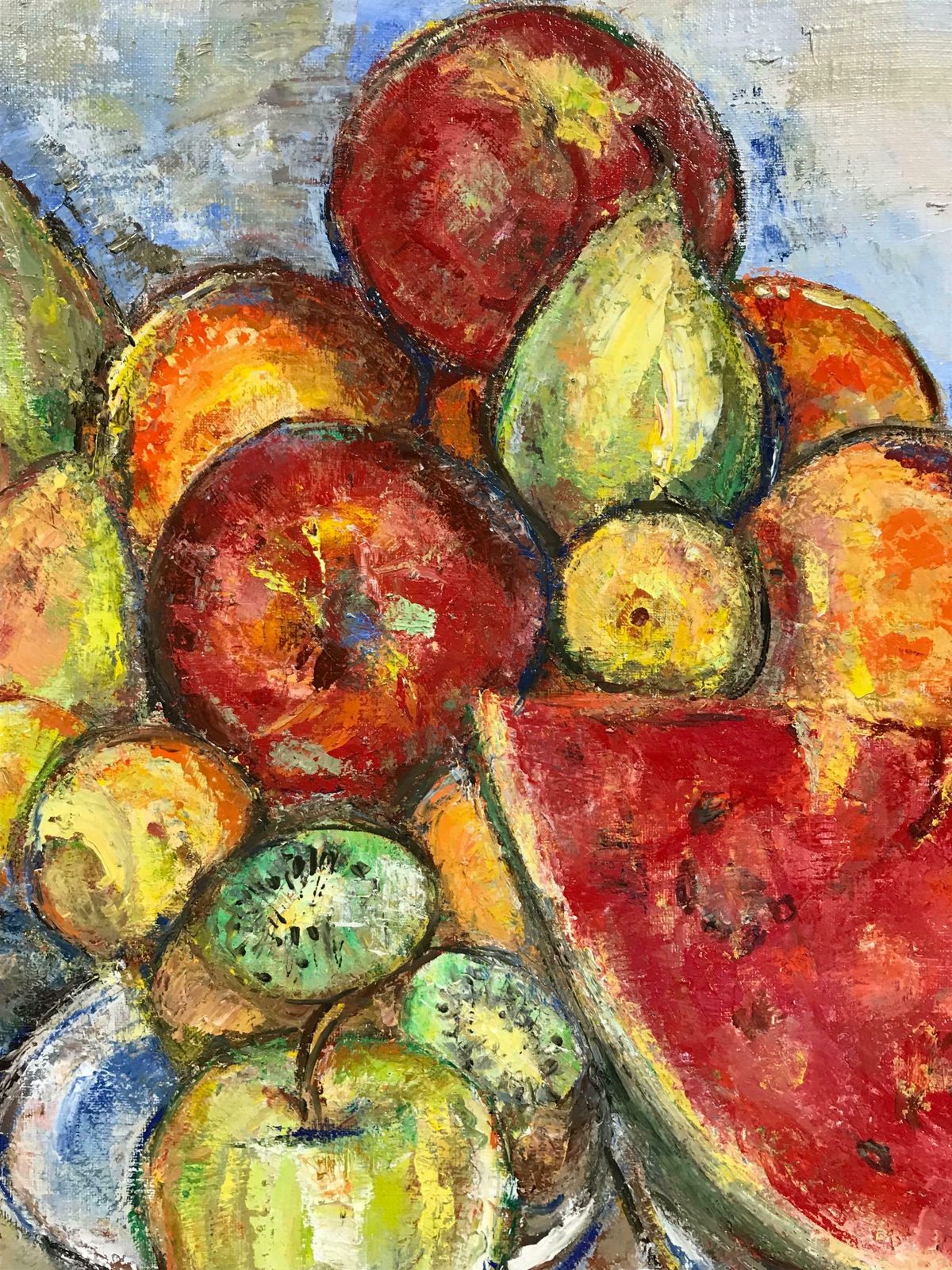 Maria Tort Xirausigned Original Oil Painting   Luscious Still Life Of Fruit With Watermelon photo 868.0