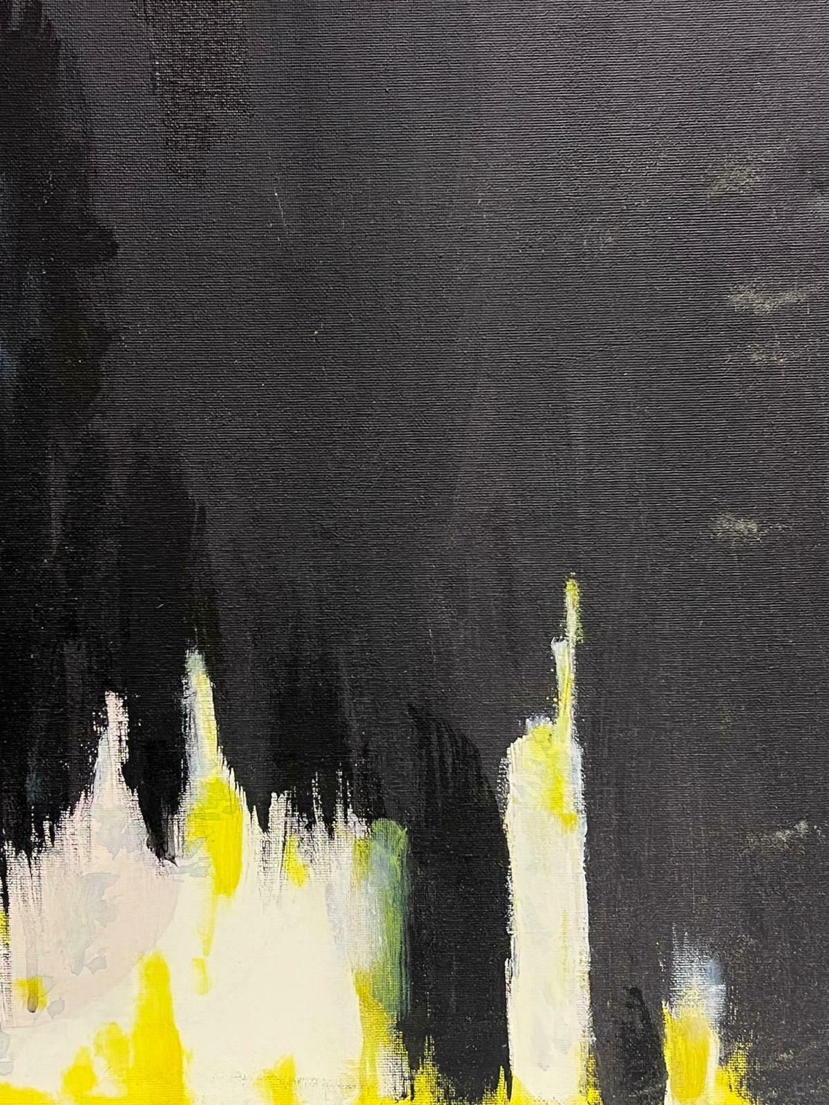 Andre Guilloublack Yellow & White Expressionist French Oil Painting Square Shape Canvas photo furniture