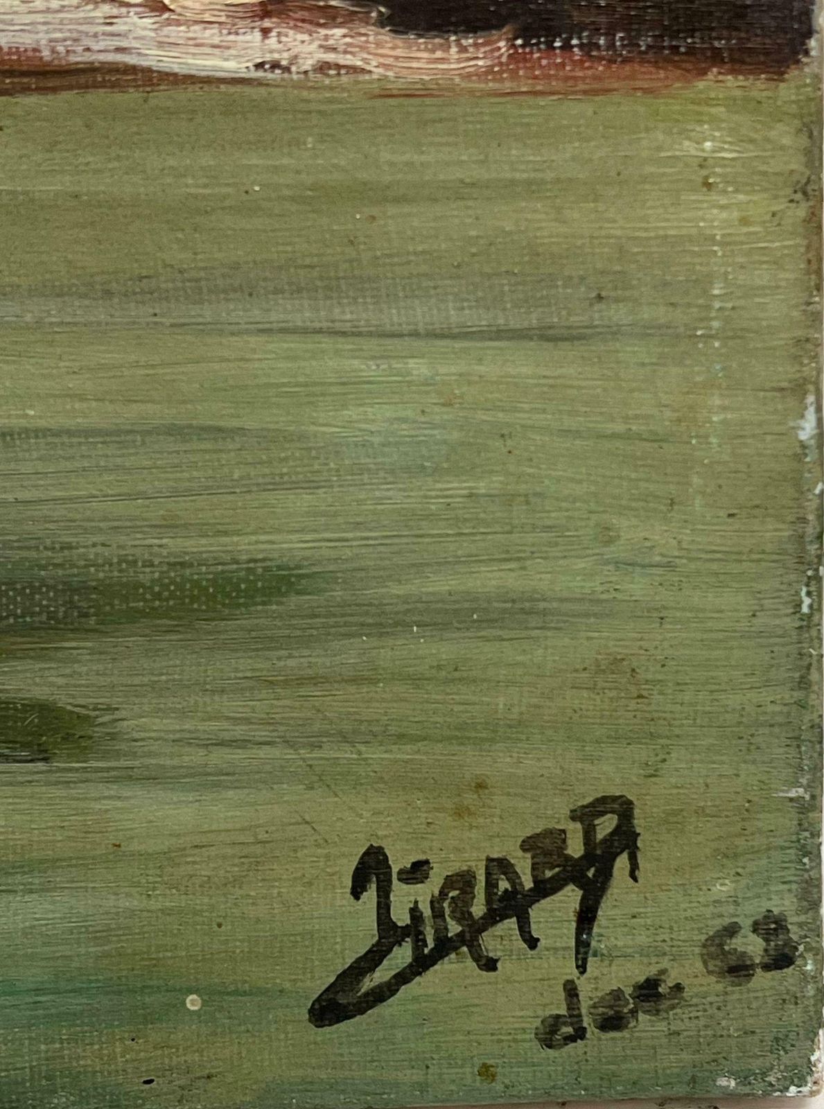 French School1960's French Impressionist Signed Dated Oil Book Sellers River Seine Paris photo Art