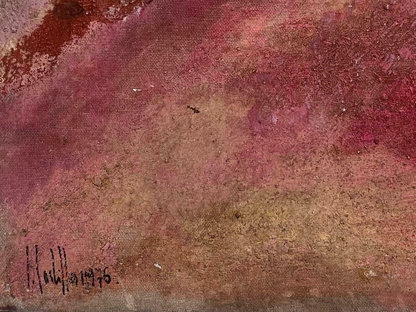 French School1970's French Abstract Expressionist Signed & Dated Large Oil Painting photo furniture