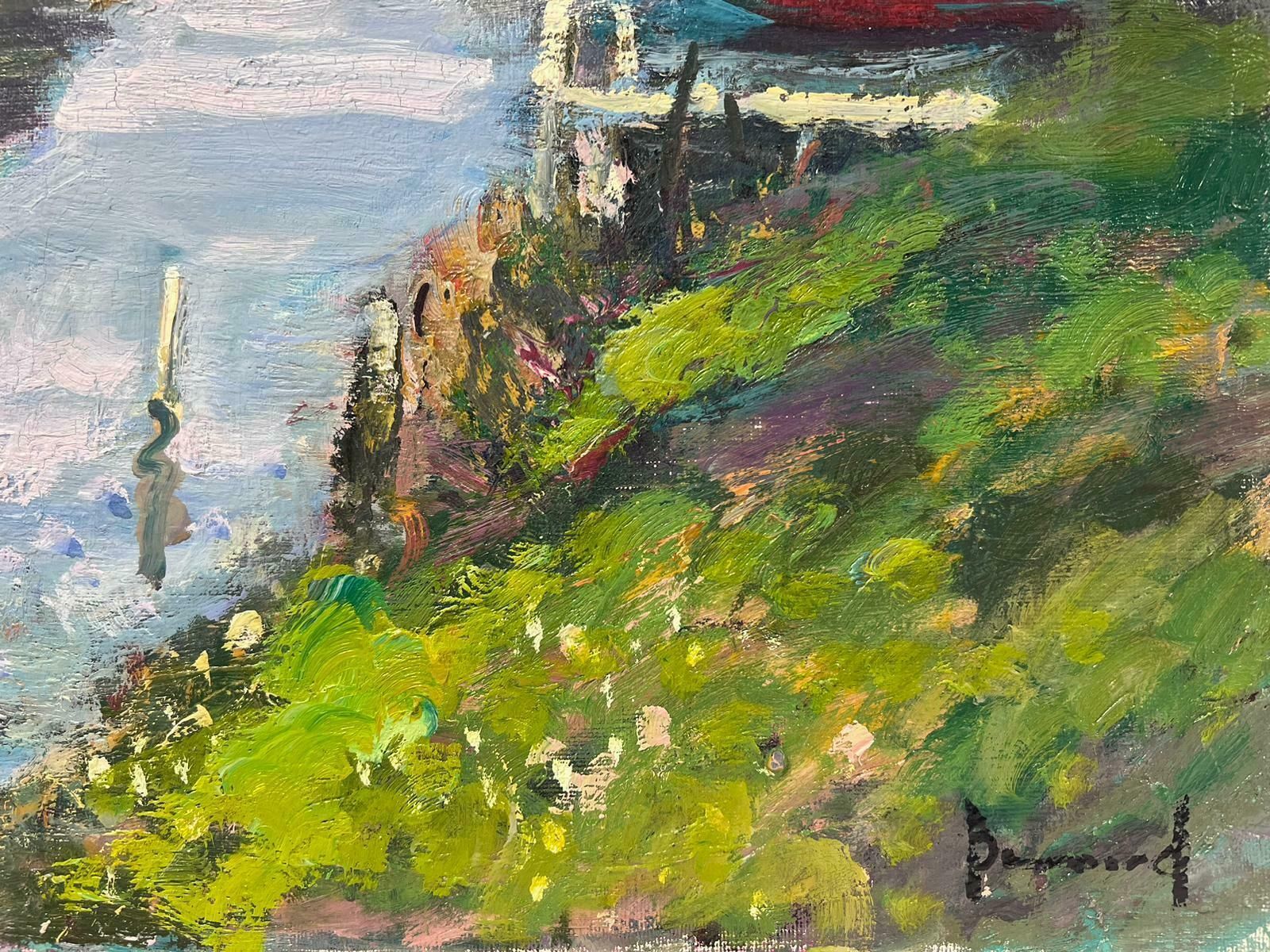 Guy Benardtranquil River Eure Normandy France Beautiful Impressionist Oil Painting Canvas photo for sale