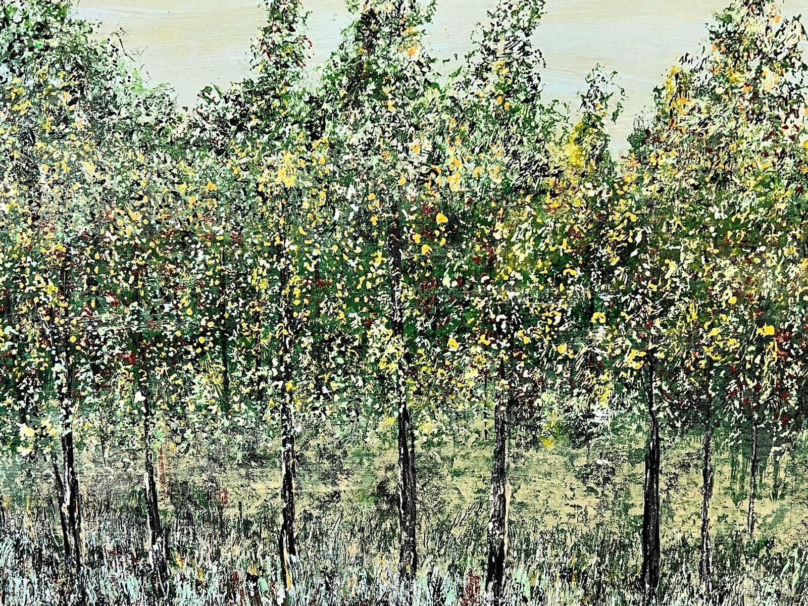 Contemporary British Tall Trees British Surrealist Modernist Oil Painting On Canvas Large Work photo furniture