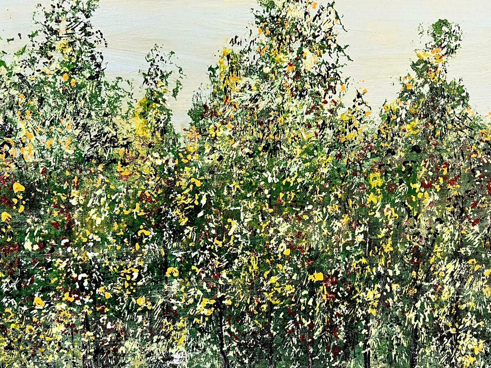 Contemporary British Tall Trees British Surrealist Modernist Oil Painting On Canvas Large Work photo vinterior