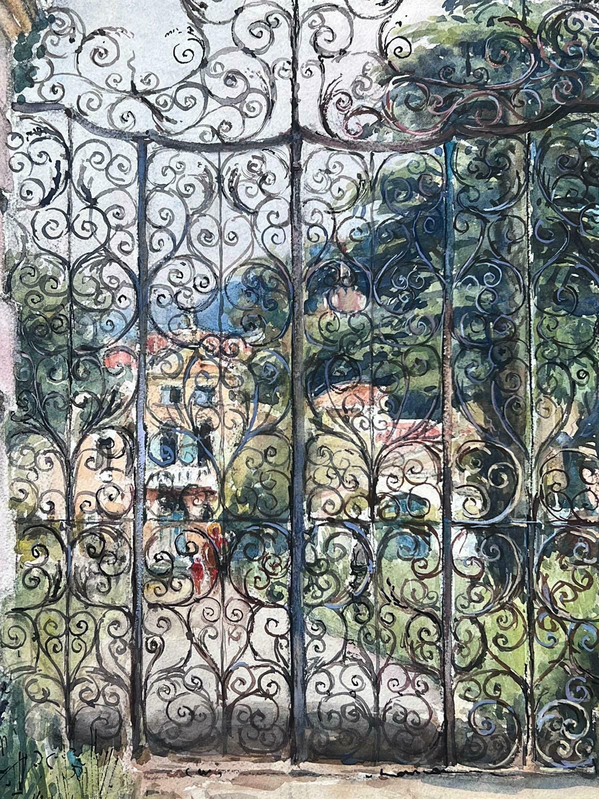 Jean Laforguechateau Park Gates & Gardens Mid 20th Century French Impressionist Painting photo Art