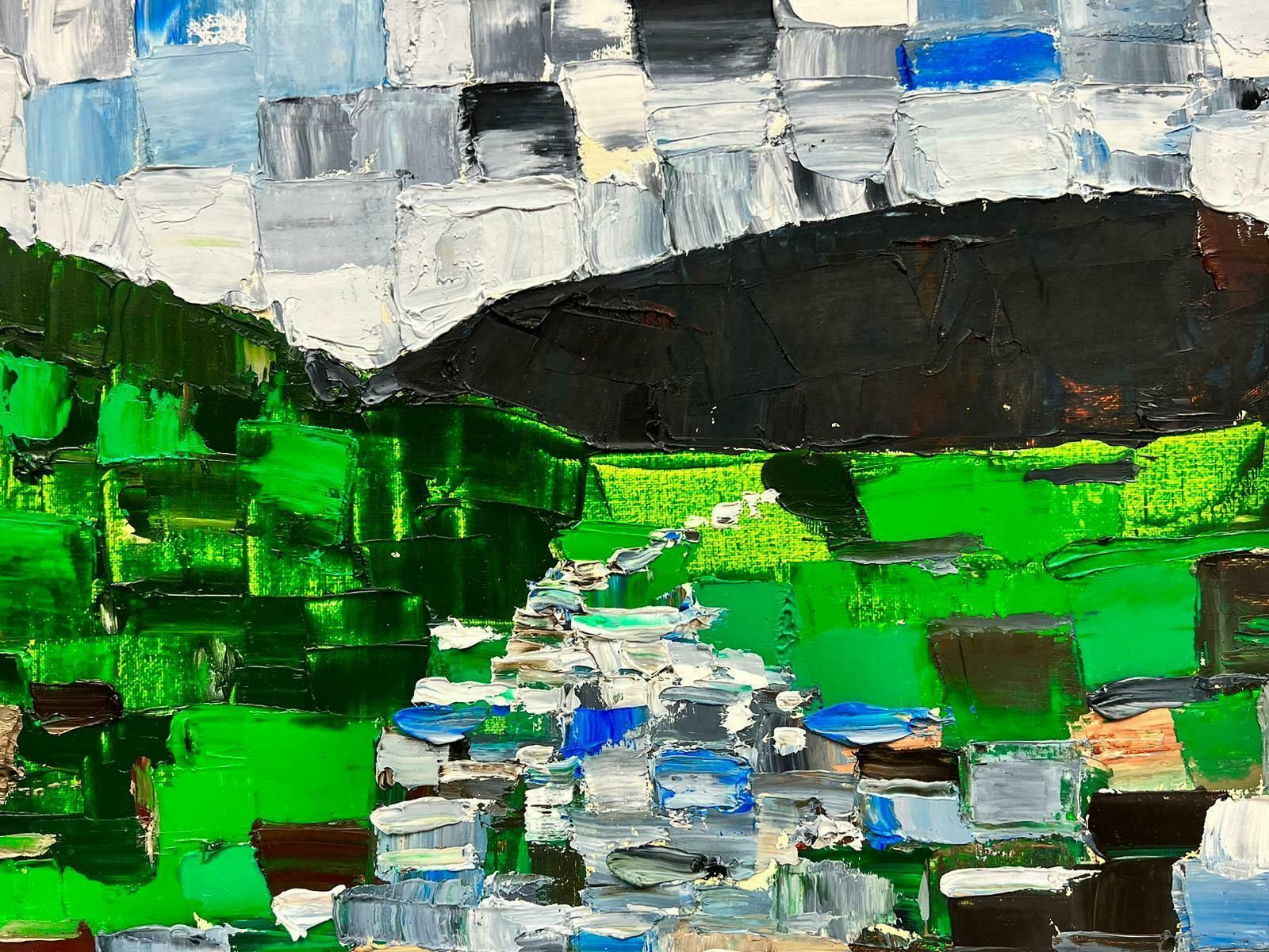 Robert Somertoncubist British Expressionist Abstract Original Oil Painting River Landscapec. 2022 photo furniture