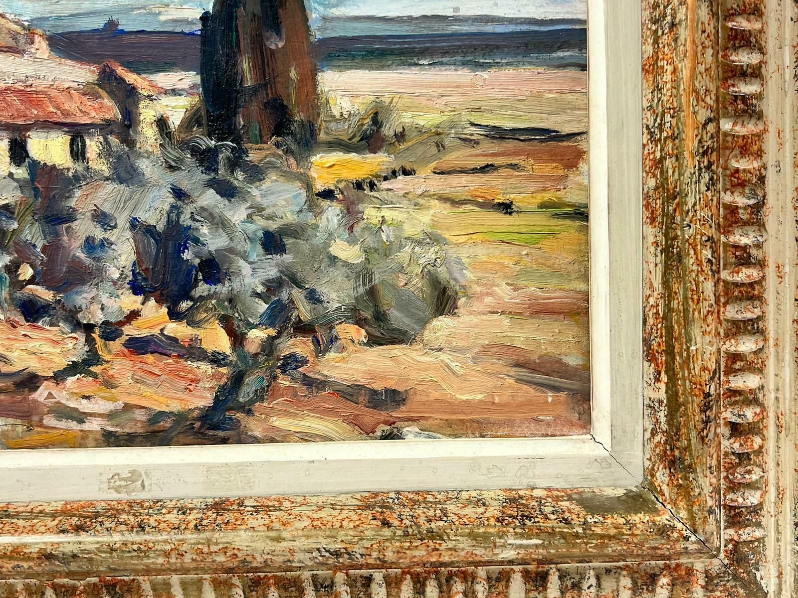 French School1950's French Post Impressionist Oil Painting Old Church In Provence Landscape1950 photo buy