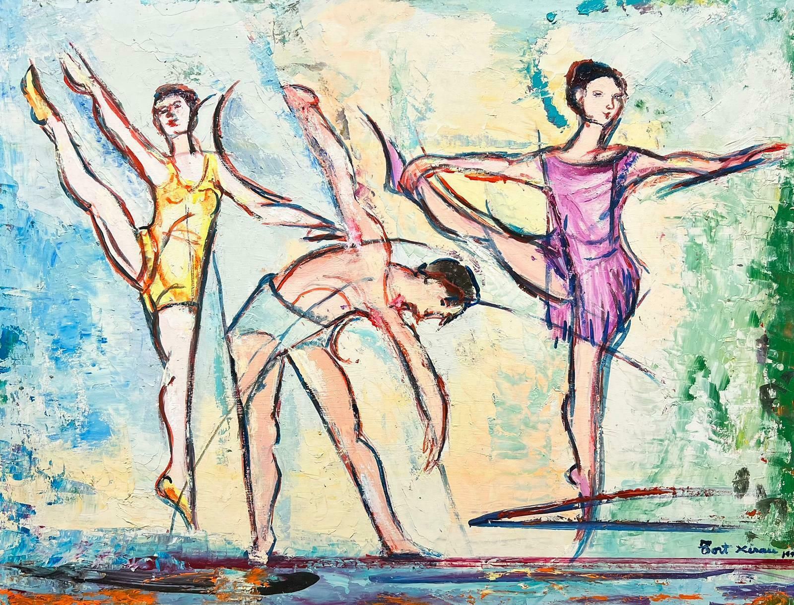 Maria Tort Xiraularge Spanish Expressive Oil Painting Ballerina Dancers Stretching