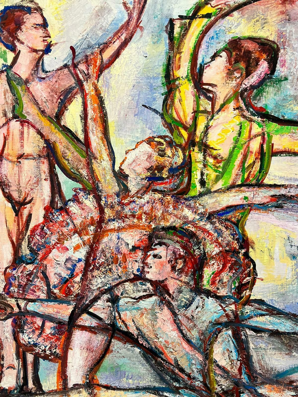 Maria Tort Xiraumale Ballerina Figures Dancing And Stretching Spanish Modernist Oil Painting photo 1174.0