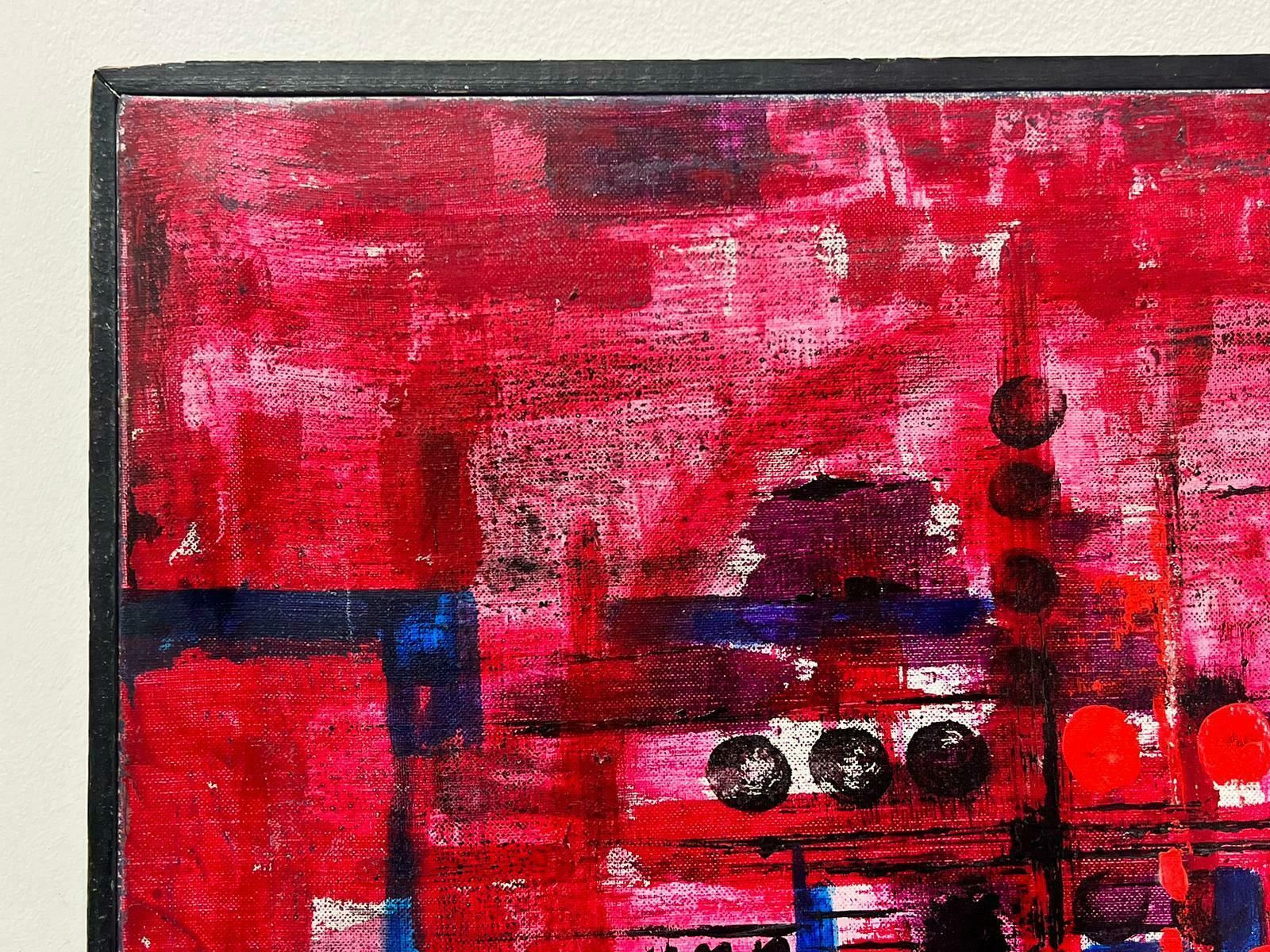 French School1970's French Expressionist Abstract Painting Signed Oil On Canvas Blur Of Color photo 1016.0