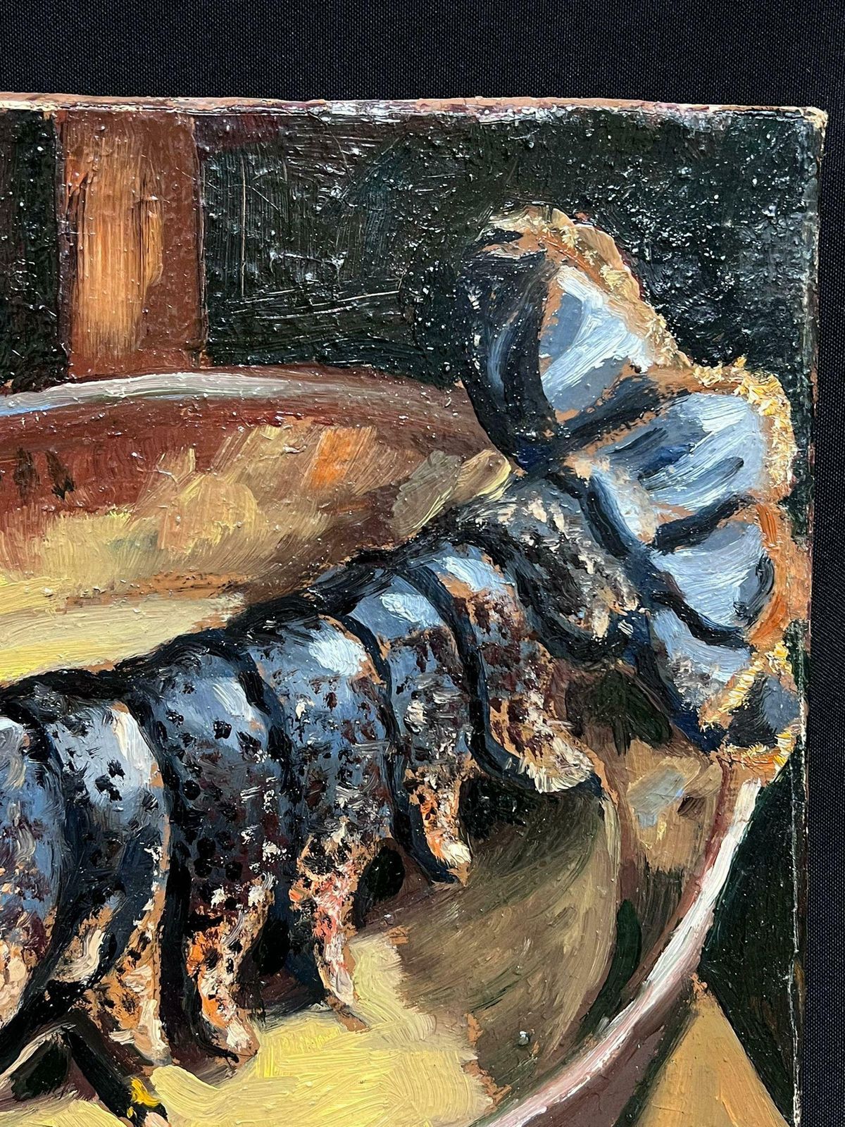 Georges Bordonovecontemporary French Impressionist Oil Still Life Of A Lobster photo Art