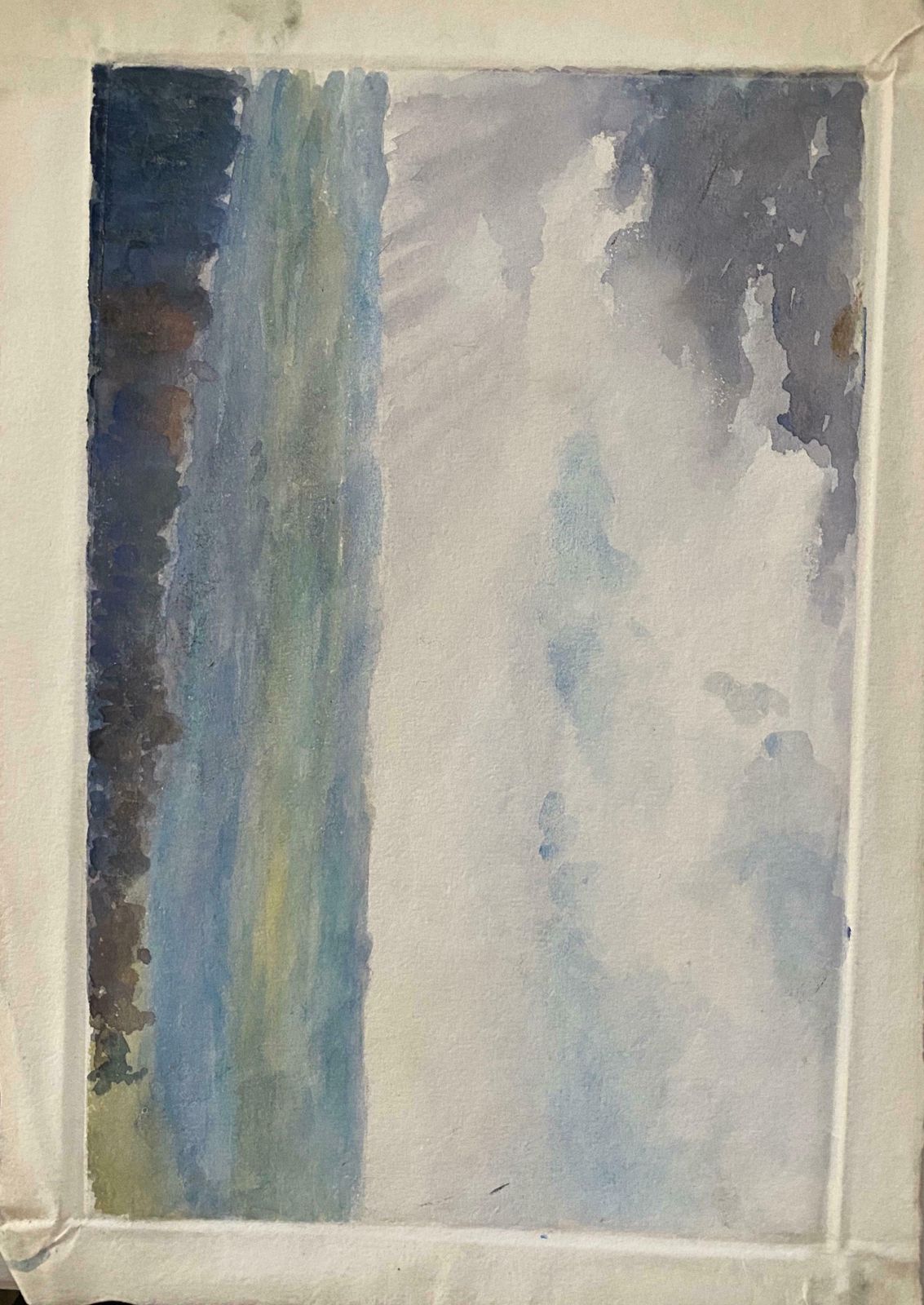 Unknown1900's English Impressionist Watercolor Painting Spring Fieldc. 1900's photo Art