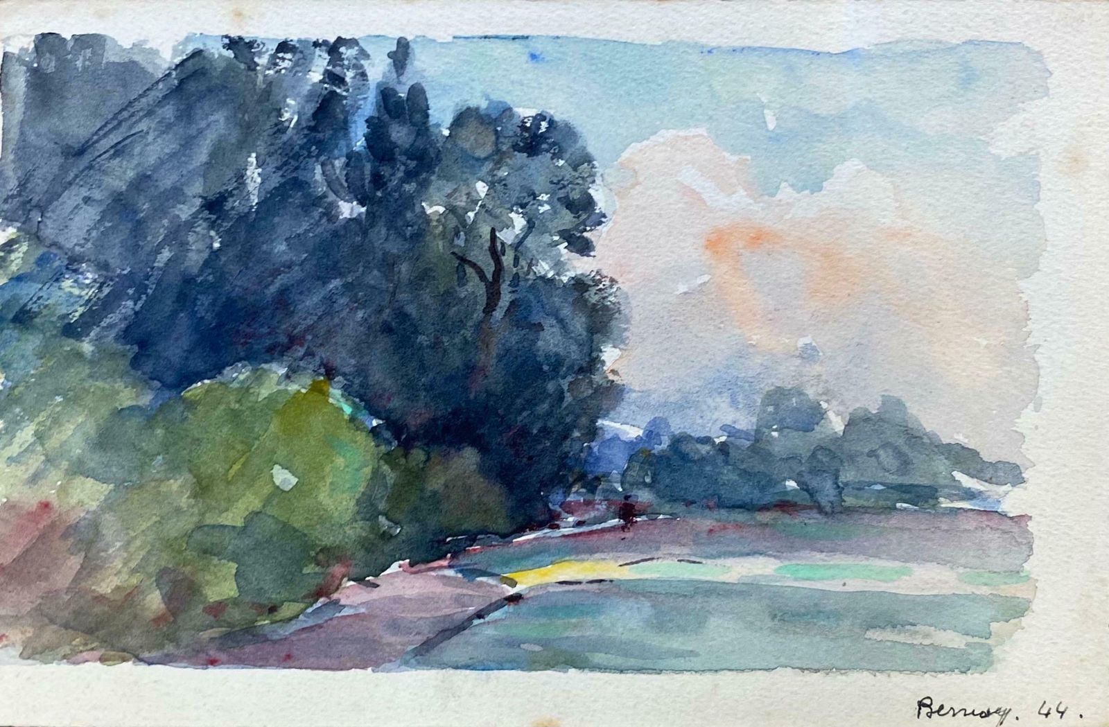 Camille Meriotcamille Meriot French Signed Impressionist Watercolour Painting C. 1940's