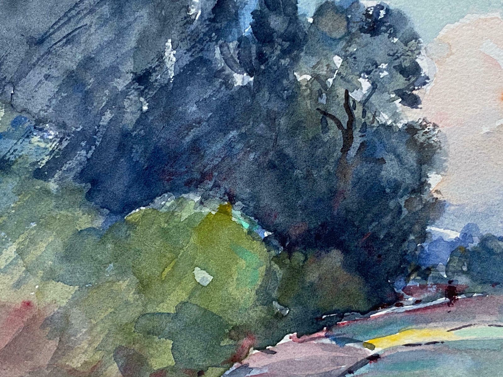 Camille Meriotcamille Meriot French Signed Impressionist Watercolour Painting C. 1940's photo for sale