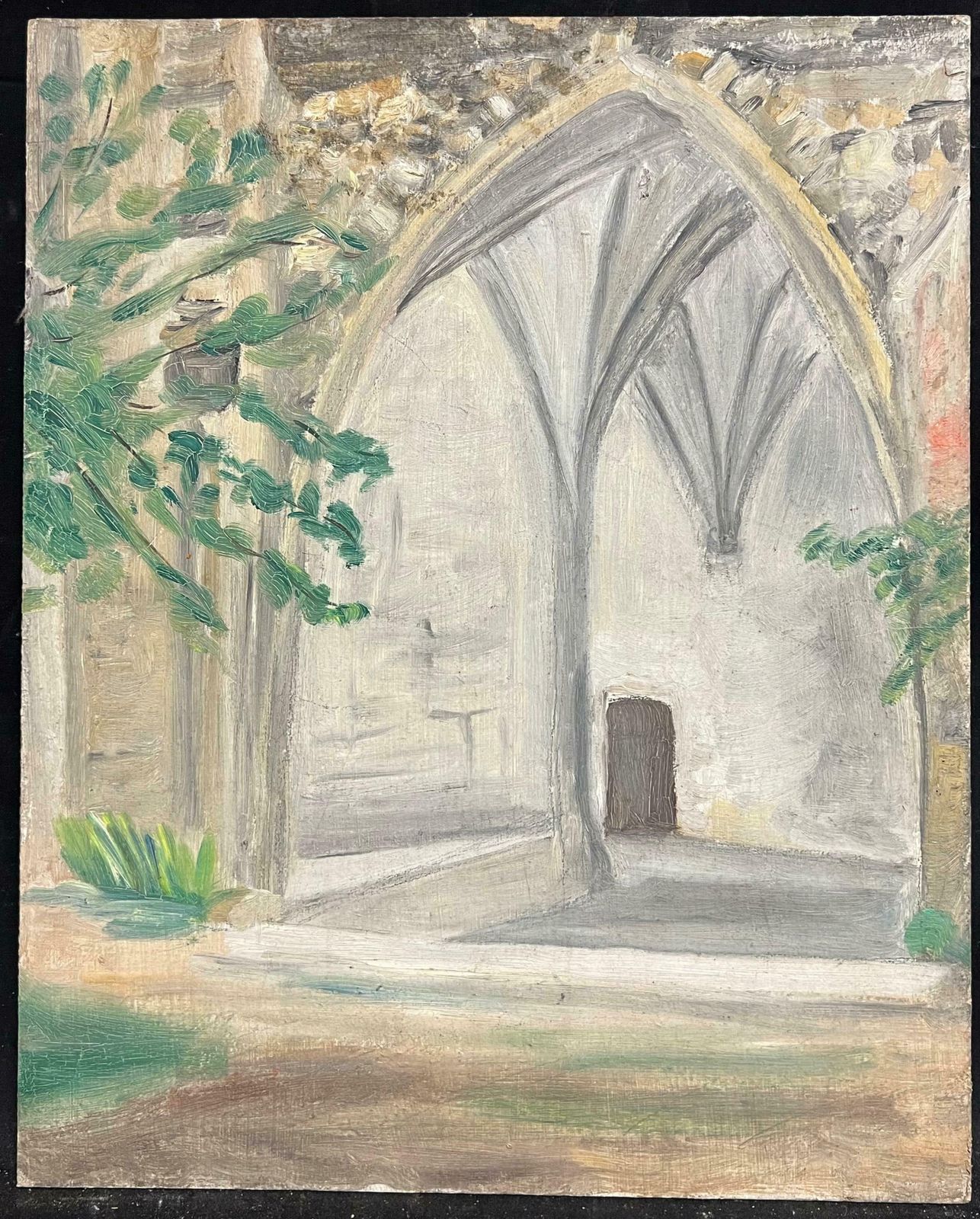 Simone Forge1930's French Impressionist Arched Cloister With Gothic Vaults And Garden 19th Century photo furniture