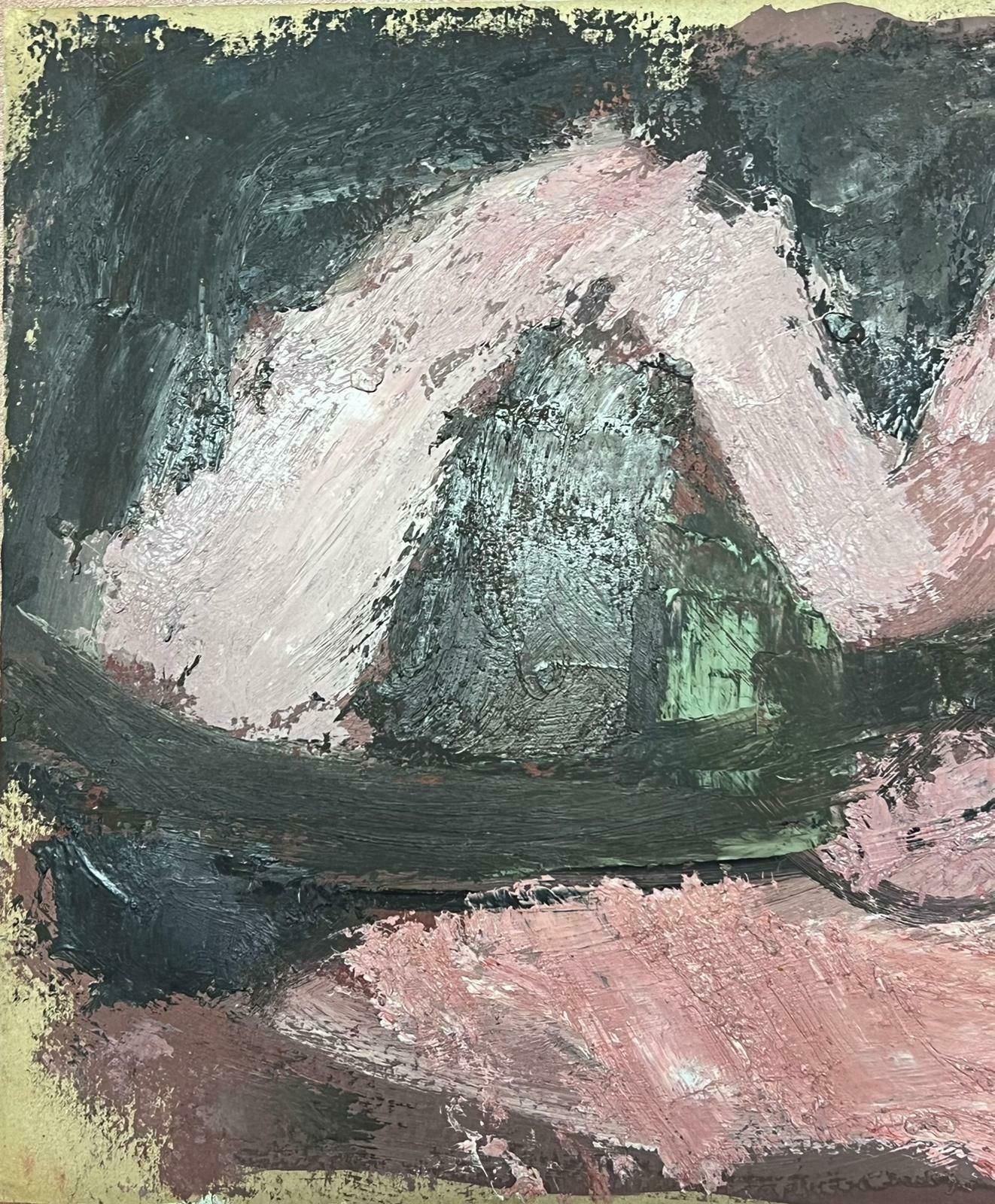 Elisabeth Hahn20th Century German Modernist Oil Painting Pink And Blue Abstract 20th Century photo furniture