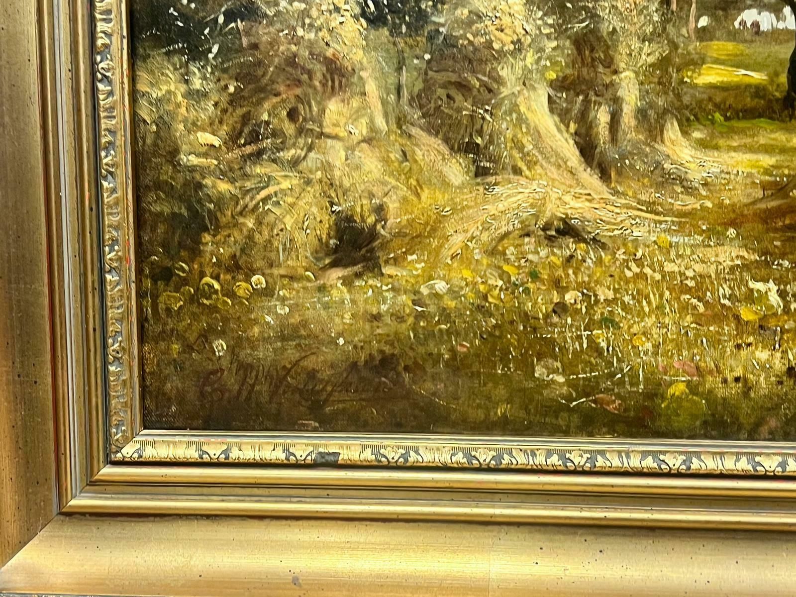 Victorian Britishvery Large Victorian Signed Oil Painting The Harvest Fields Wheatsheaves & Cart photo 3013.0