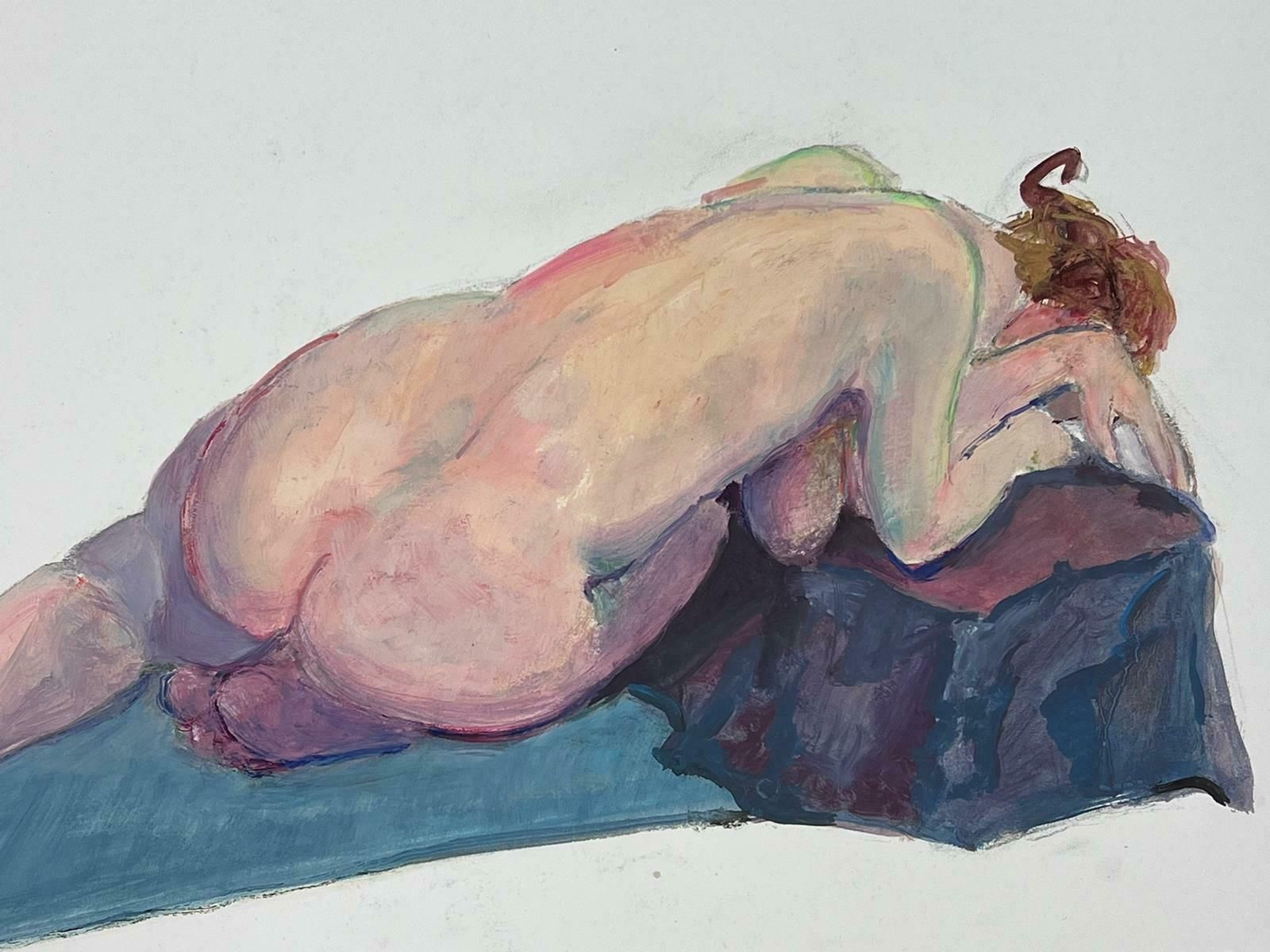 French Modernistlying Nude Lady Model 1970's French Modernist Painting Provence Collection1970's photo Art