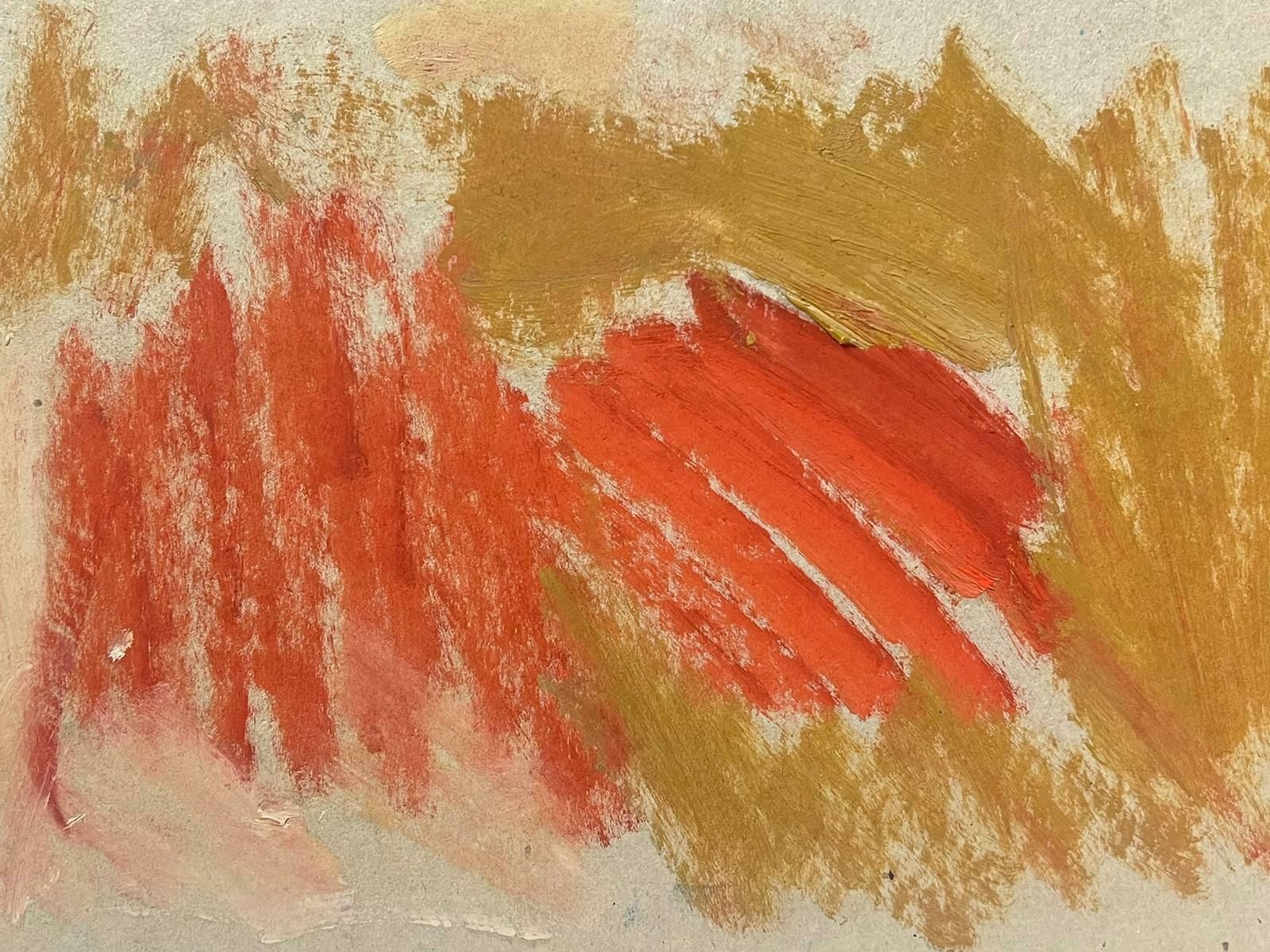 Elisabeth Hahn20th Century German Modernist Oil Painting Orange And Red Abstract20th Century photo for sale