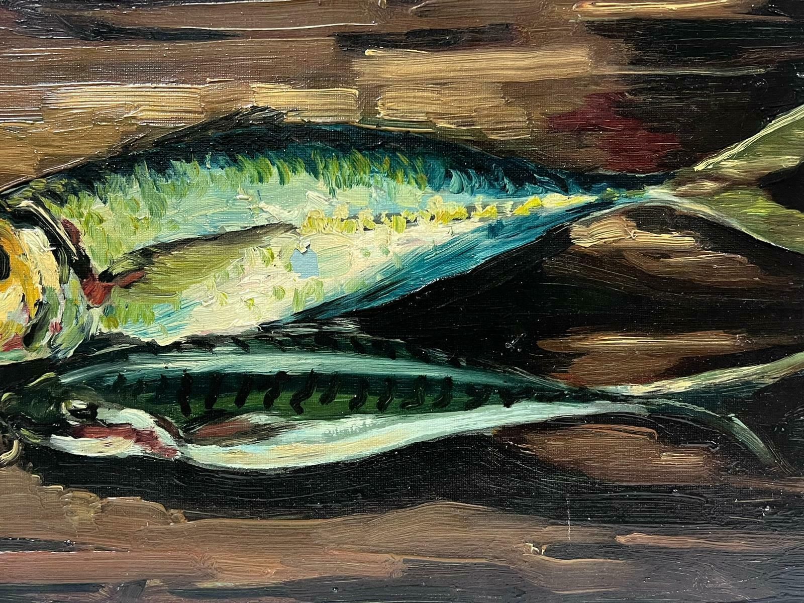 Georges Bordonovecontemporary French Impressionist Oil Still Life Fish On The Table photo Art