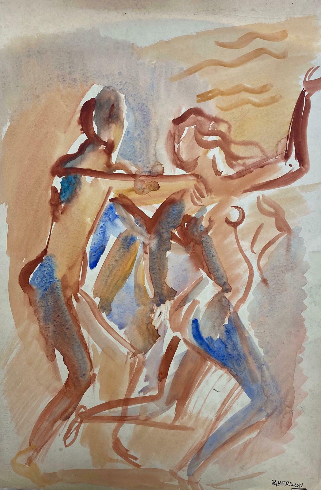 Roger Hersonfrench Cubist Abstract Painting   Picasso Influence   Signedcirca 1980's