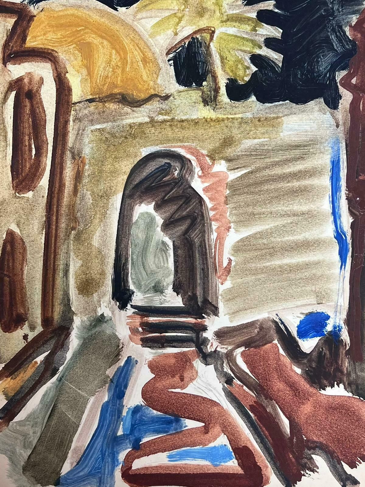 Elisabeth Hahn20th Century German Modernist Oil Painting   Expressionist Town With Palm Tree20th Century photo furniture