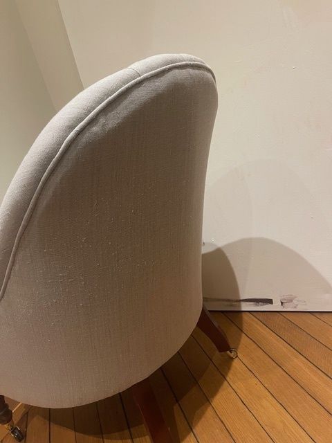 Grey Armchair With Linen Fabric photo furniture