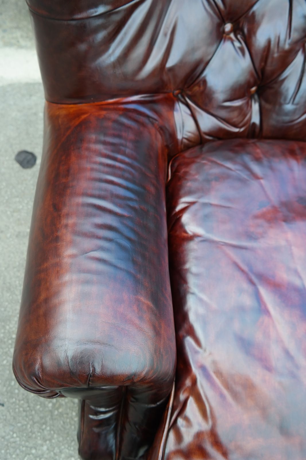Restoration Hardware Writers Henredon Leather Armchair Footstool Antique Brown photo Furniture