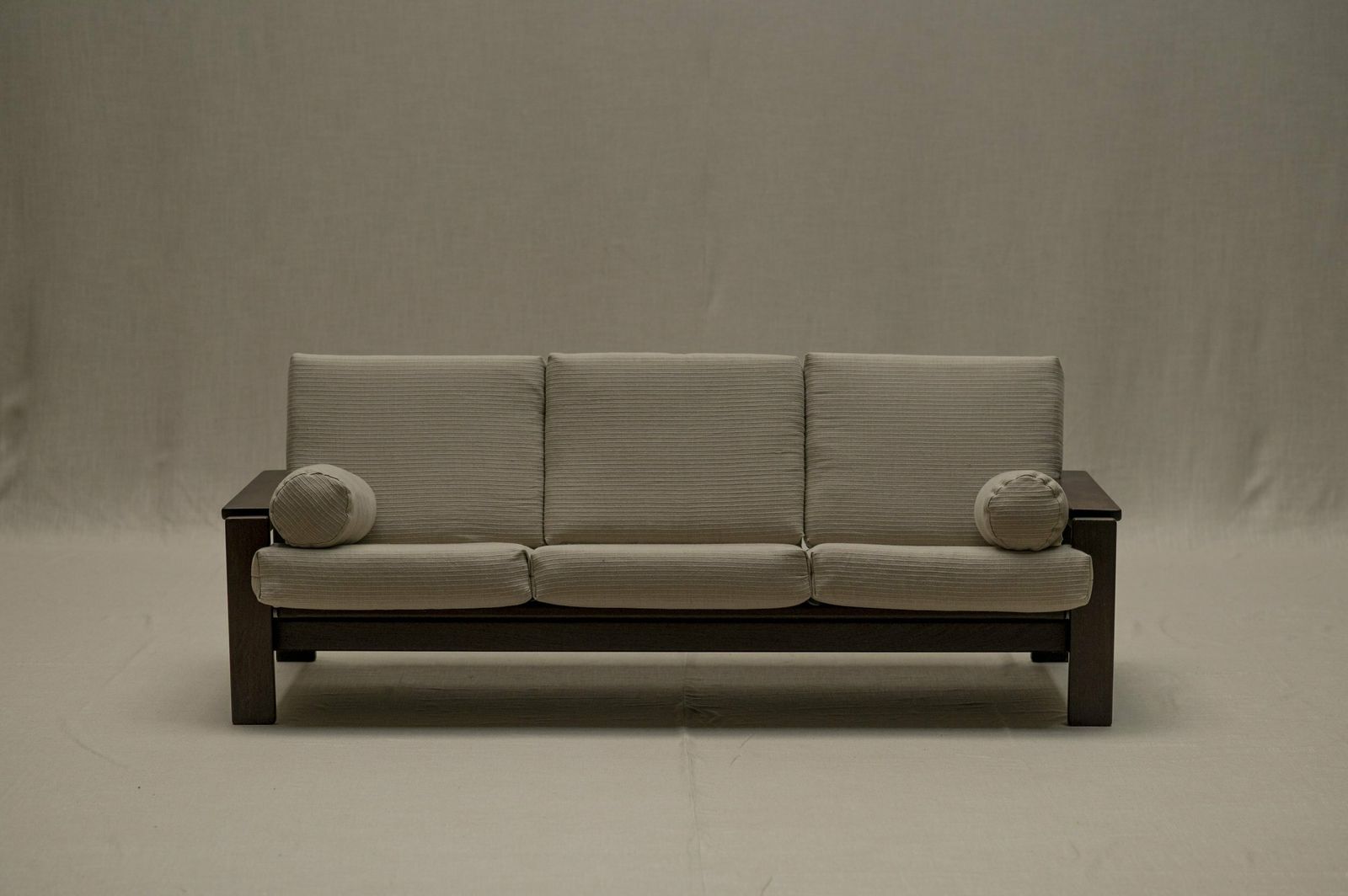 Mid Century Wengé Three Seat Sofa