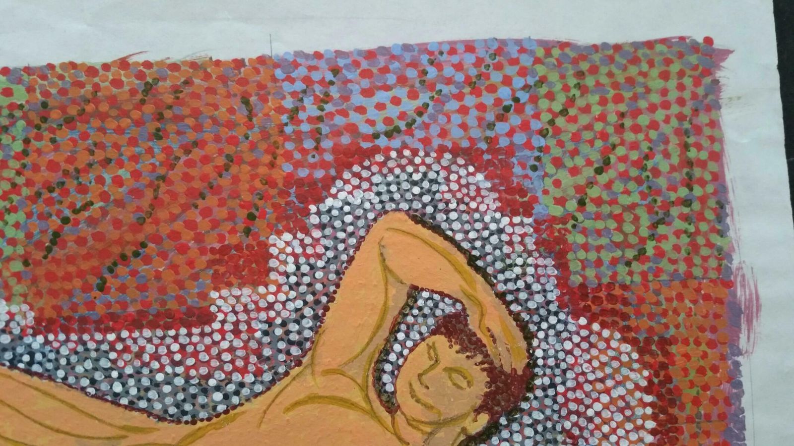 Louis Bellon French Pointillist Reclining Male Nude Mid 20th Century Painting C. 1950s photo Art