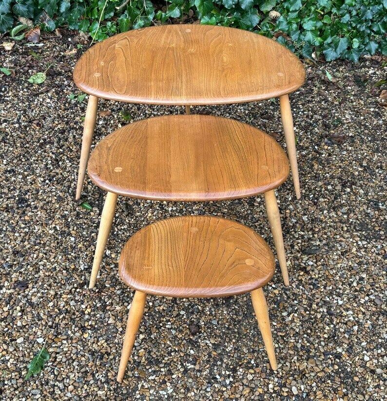 Vintage Ercol Pebble Nest Of Tables photo vintage