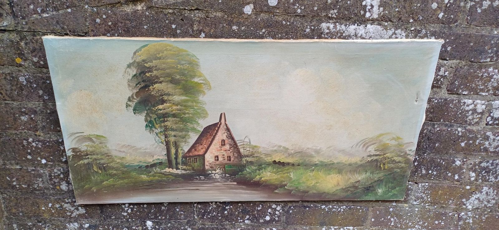 Trio Of Original Vintage Landscape Oil Paintings On Canvas   3 Varying Sizes, Horizontal Hanging photo 117.0