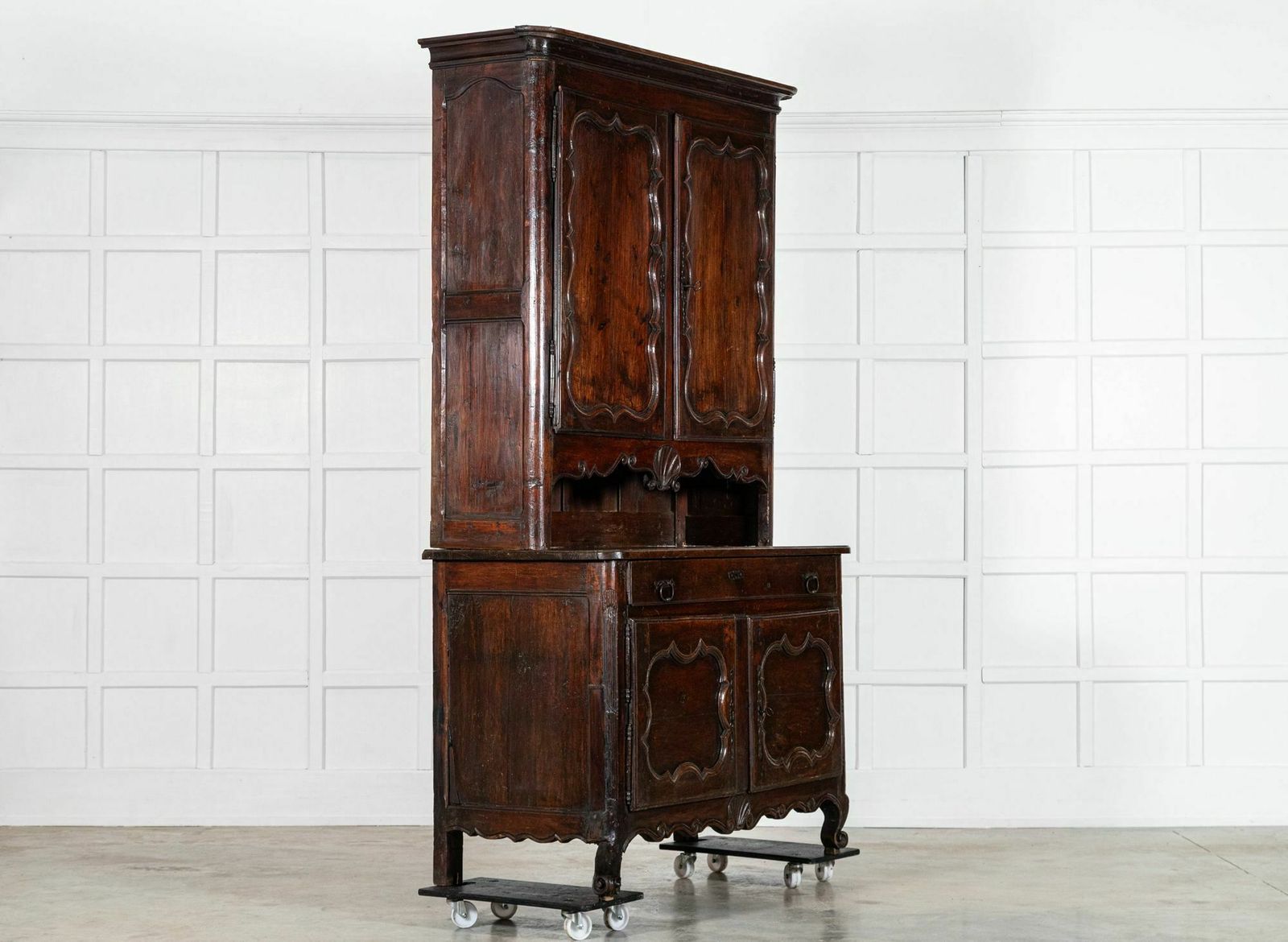 Large 19thc French Oak & Chestnut Buffet Deux Corps photo for sale