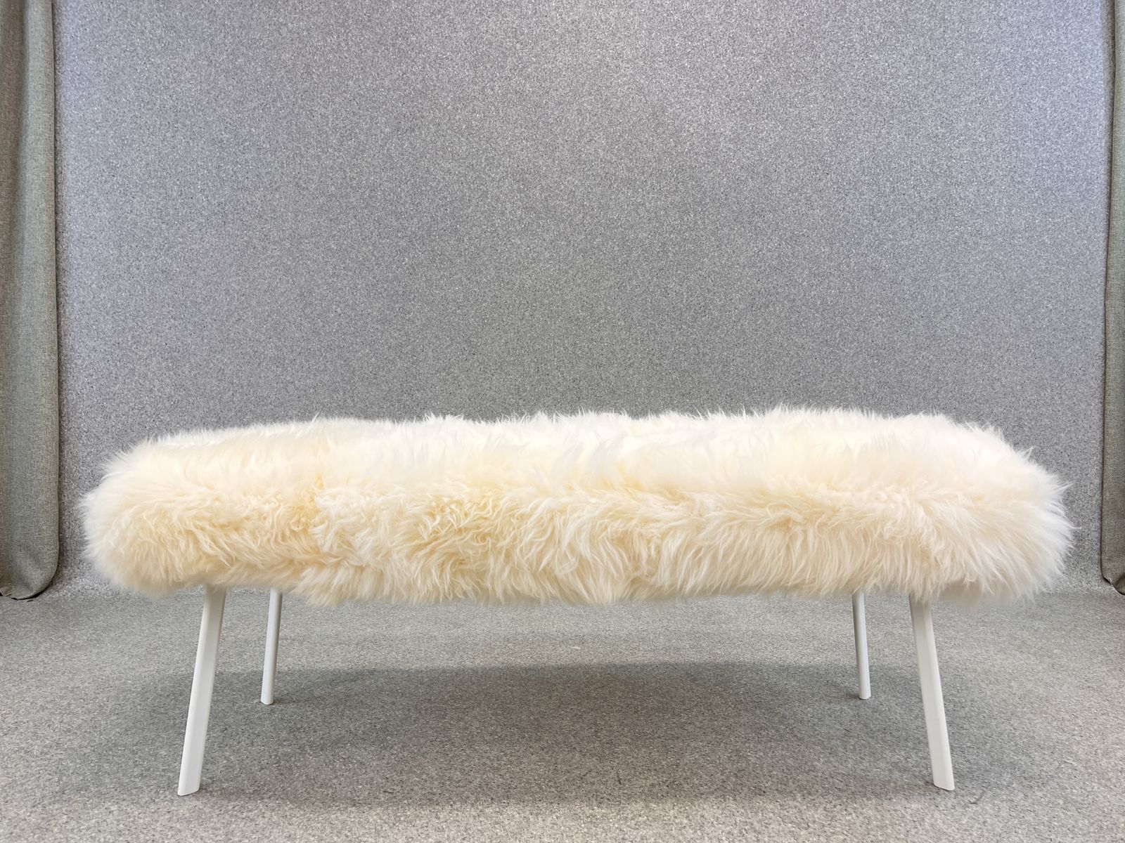 photo for sale White Yeti Real Sheepskin Fluffy Furry Bench Chair  Bedside